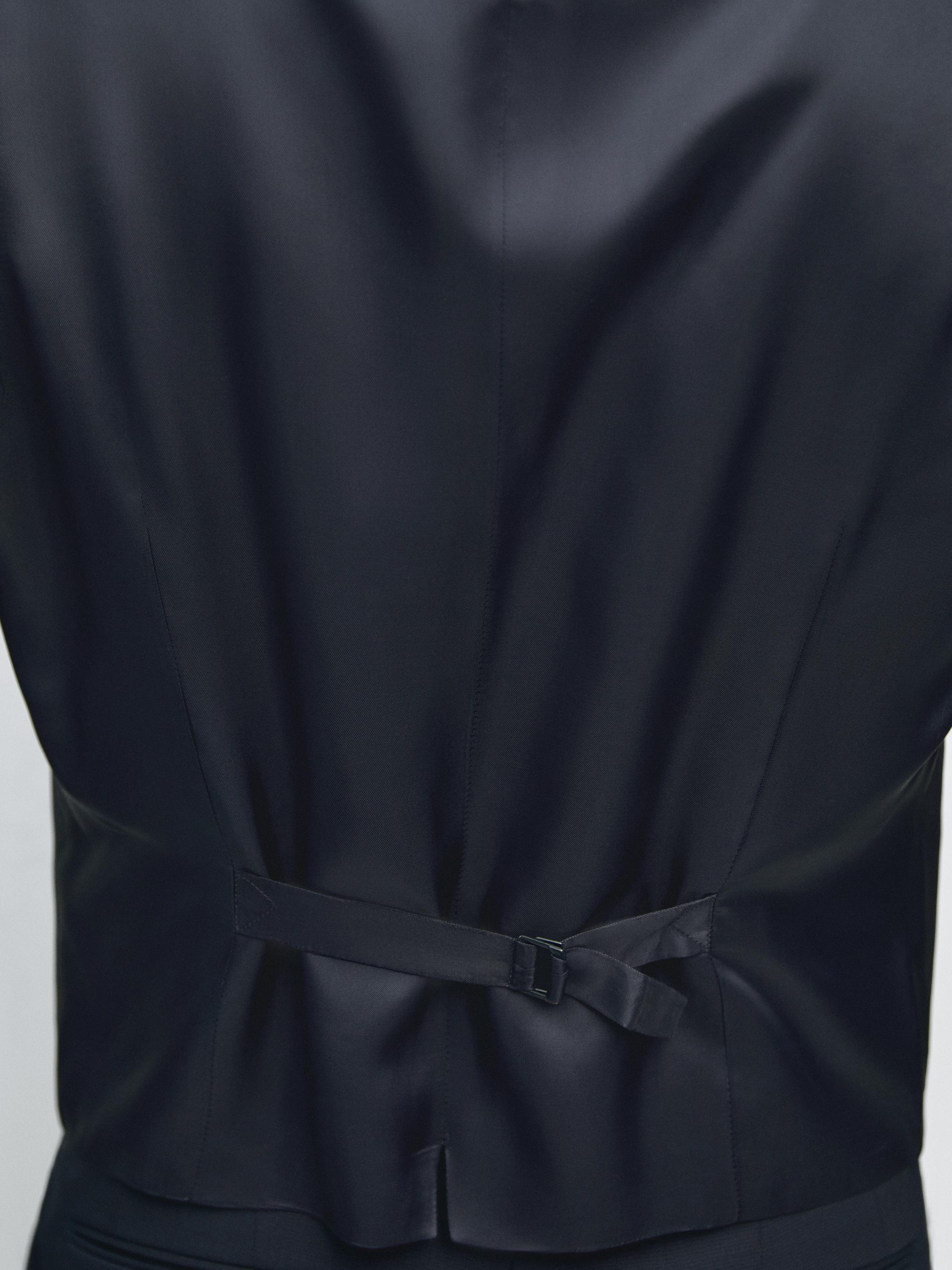Cool wool blend suit waistcoat — NAVY BLUE