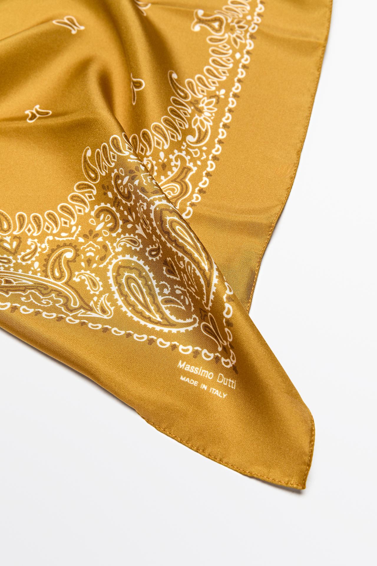 Paisley print scarf — MUSTARD YELLOW