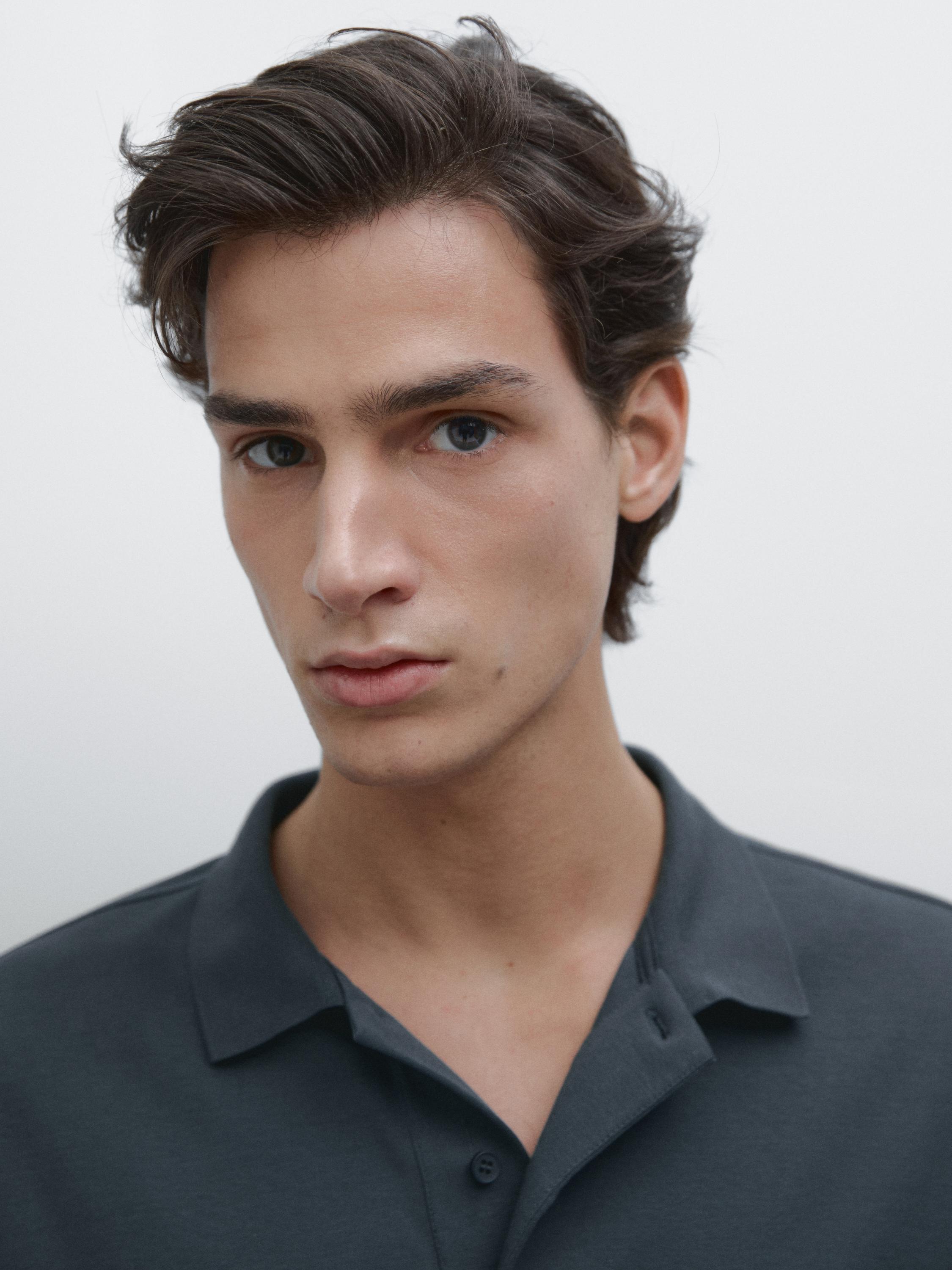 Short sleeve cotton polo shirt