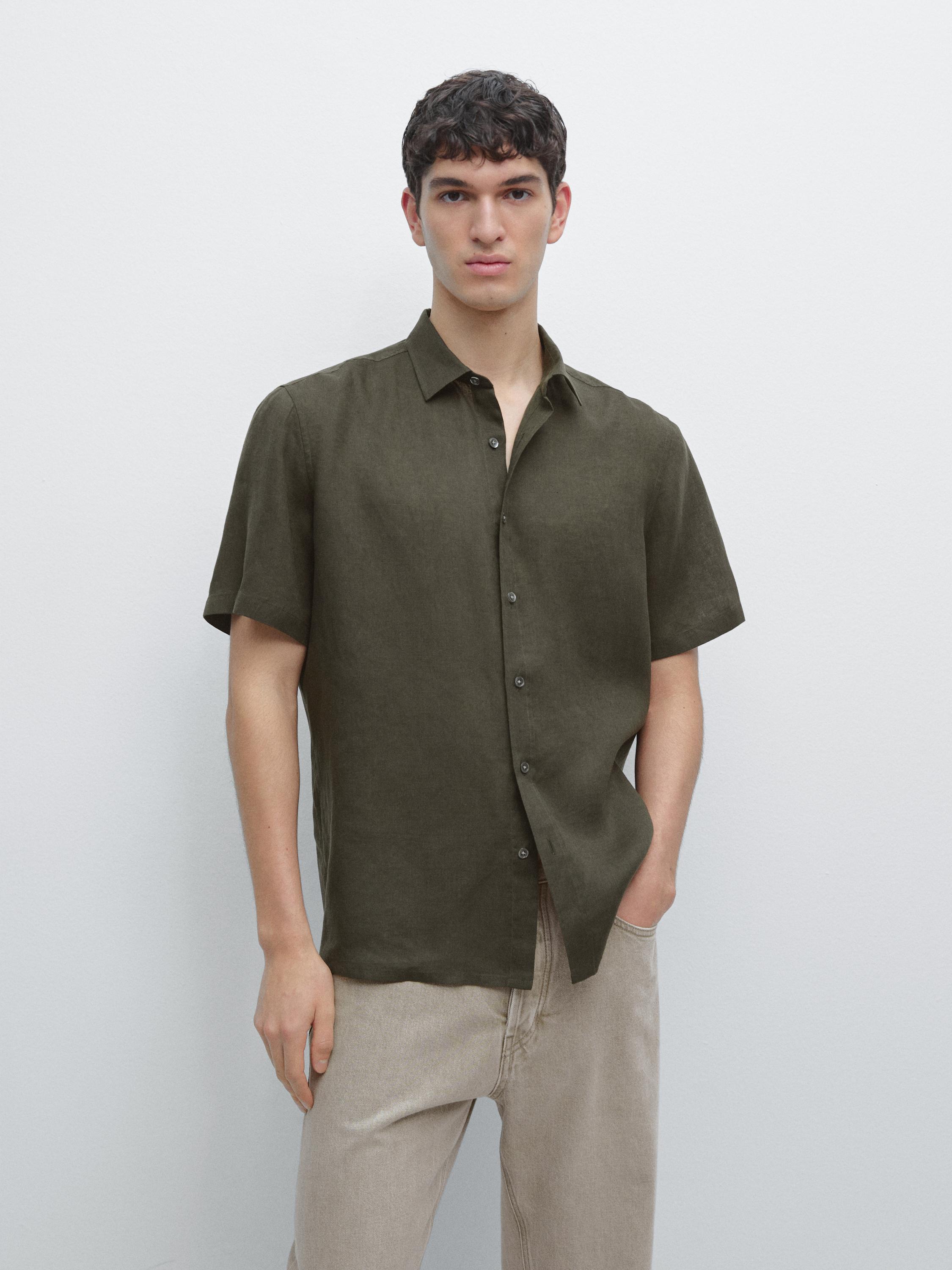 Short sleeve linen shirt
