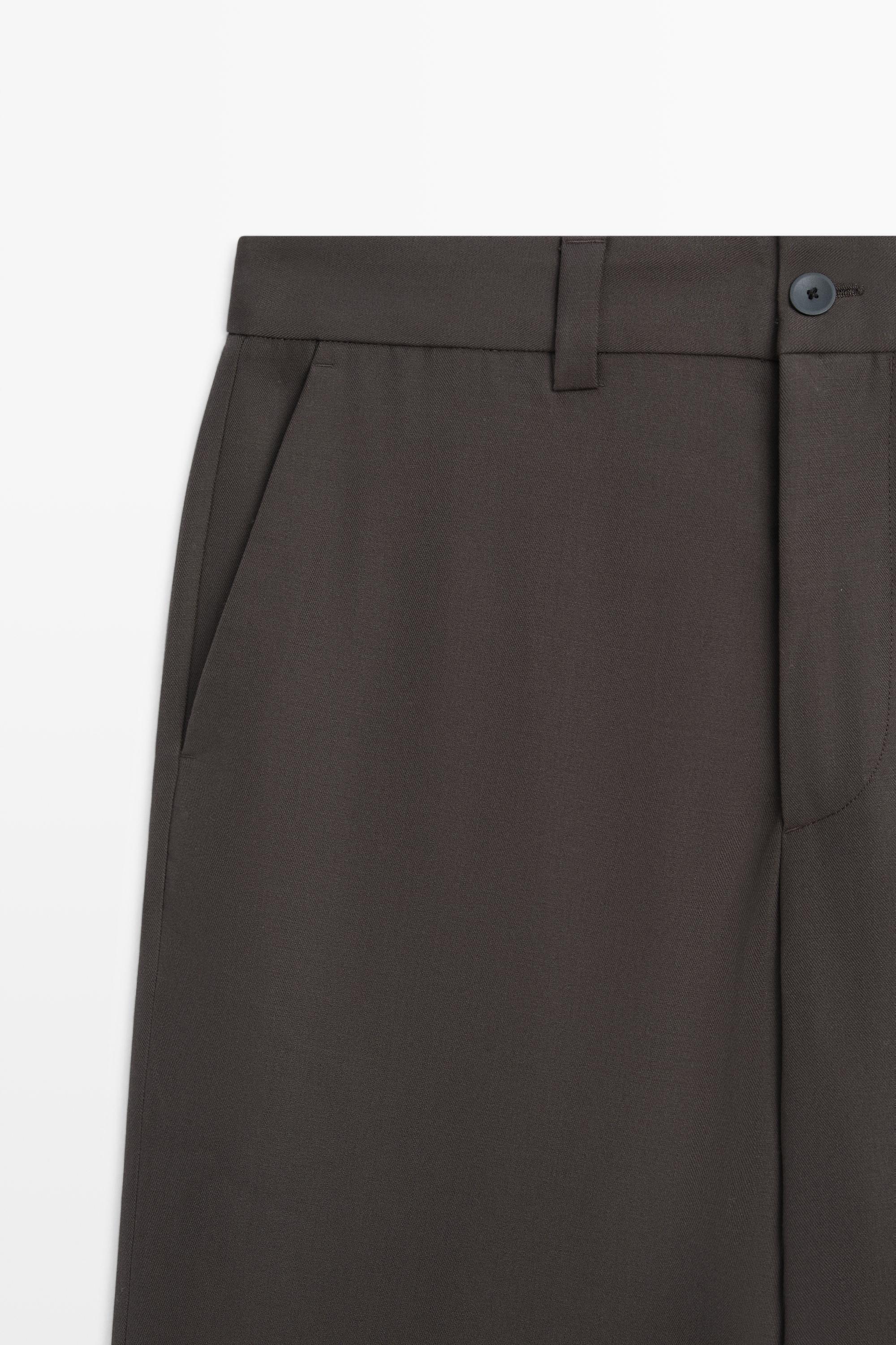 100% cool wool total look pants — BROWN