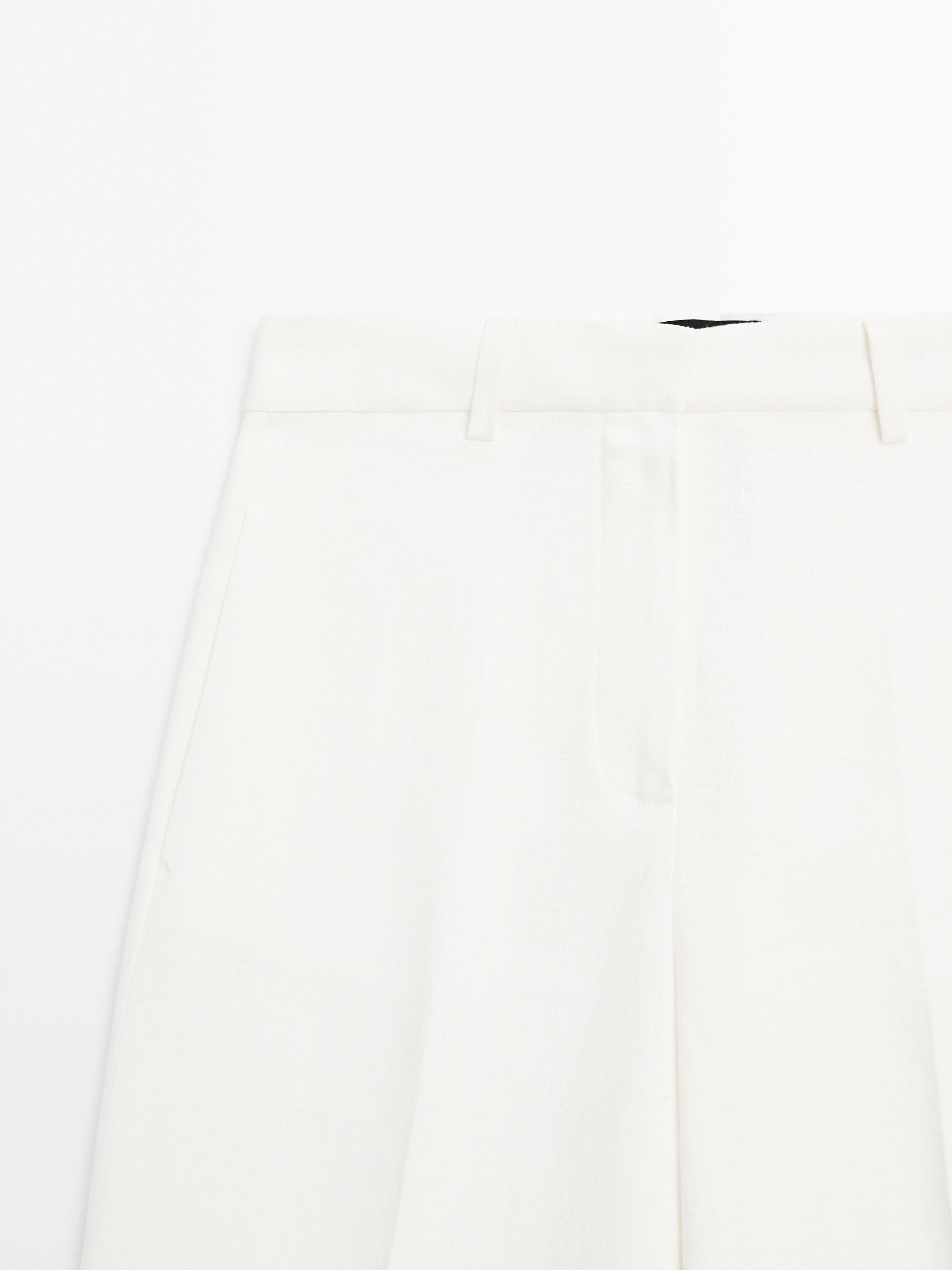 100% linen straight-fit suit trousers
