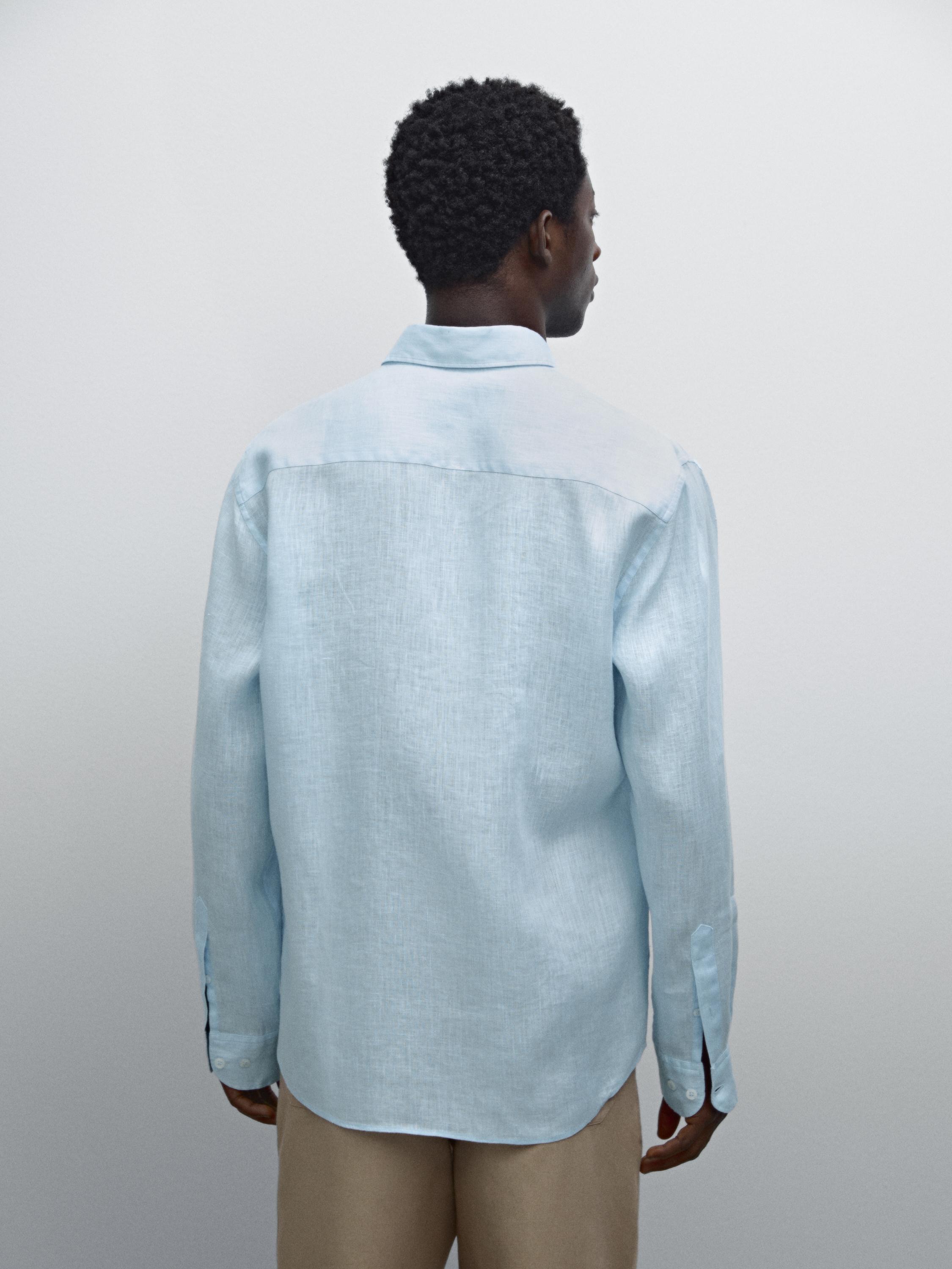 100% linen slim fit shirt
