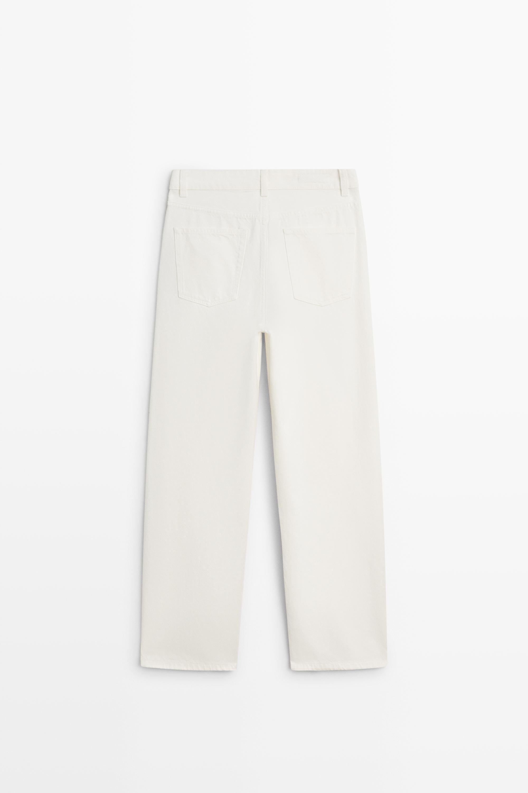 High-waist barrel fit jeans — Off white