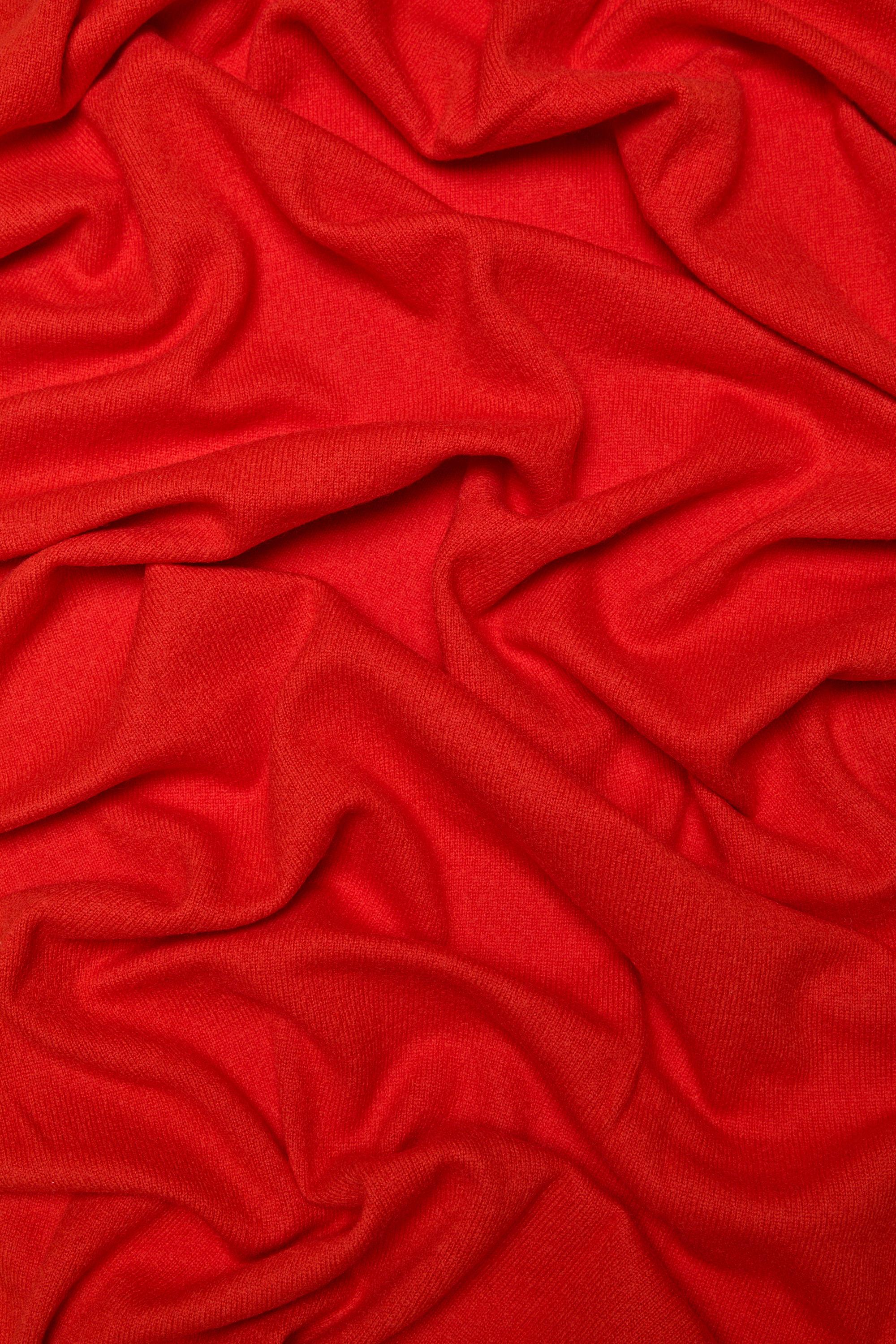 Wool-cashmere blend smooth fine knit scarf