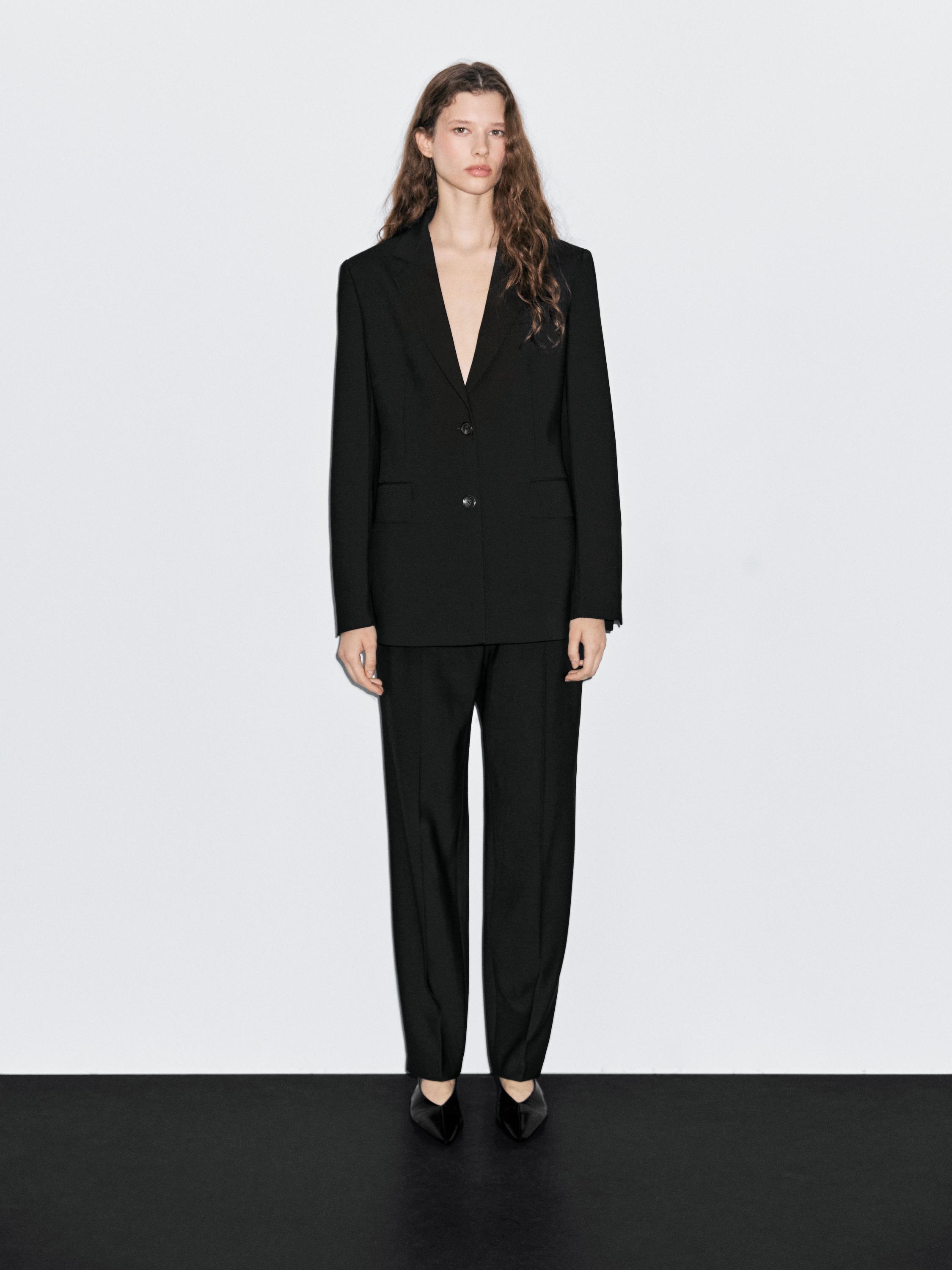 Crepe cigarette fit trousers