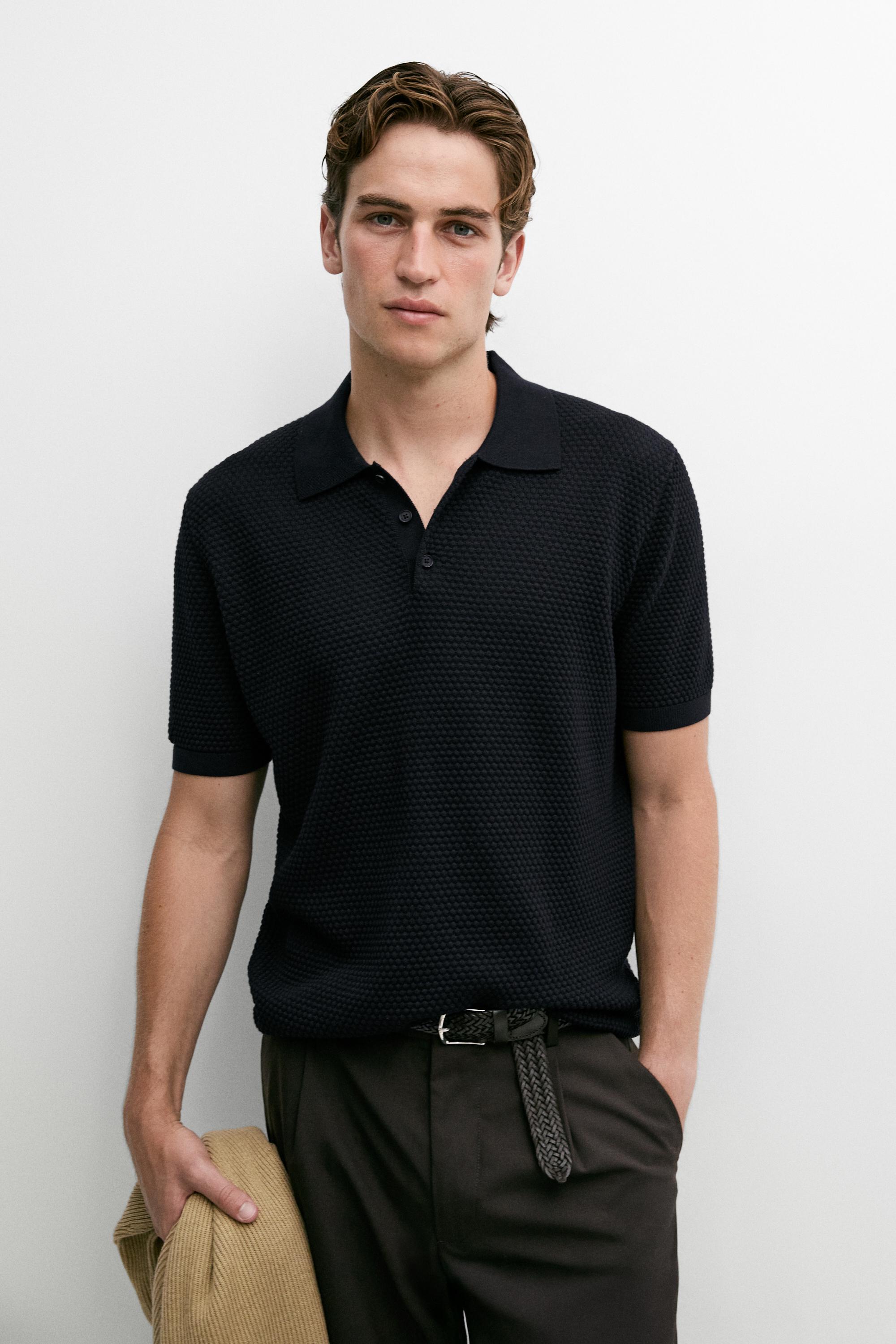 Polo en maille 100 % coton à manches courtes