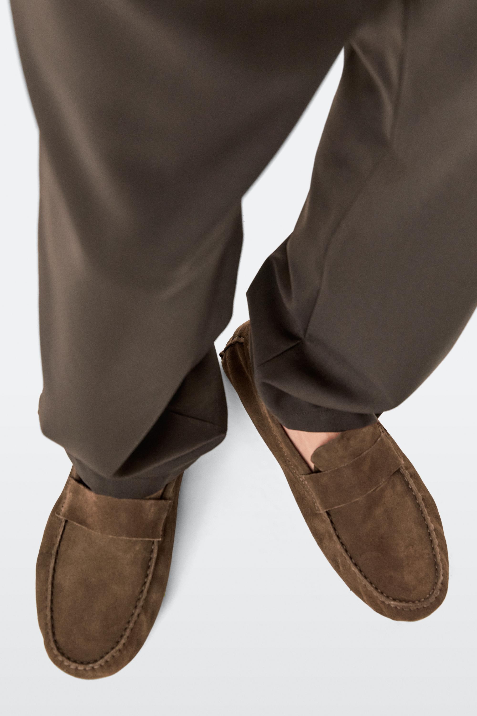 Soft leather ziowa penny loafers — BROWN