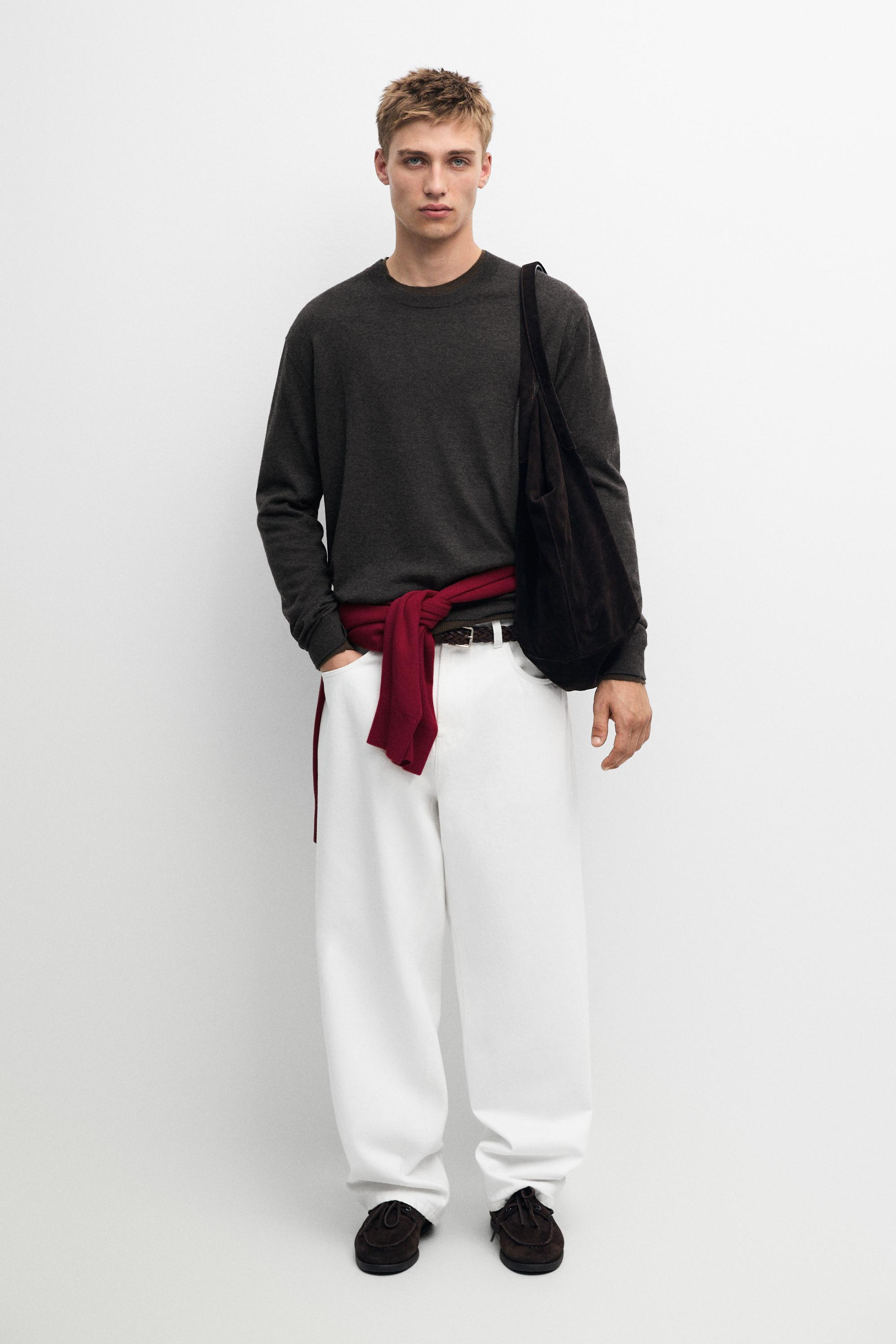 Knit 100% cashmere round neck sweater