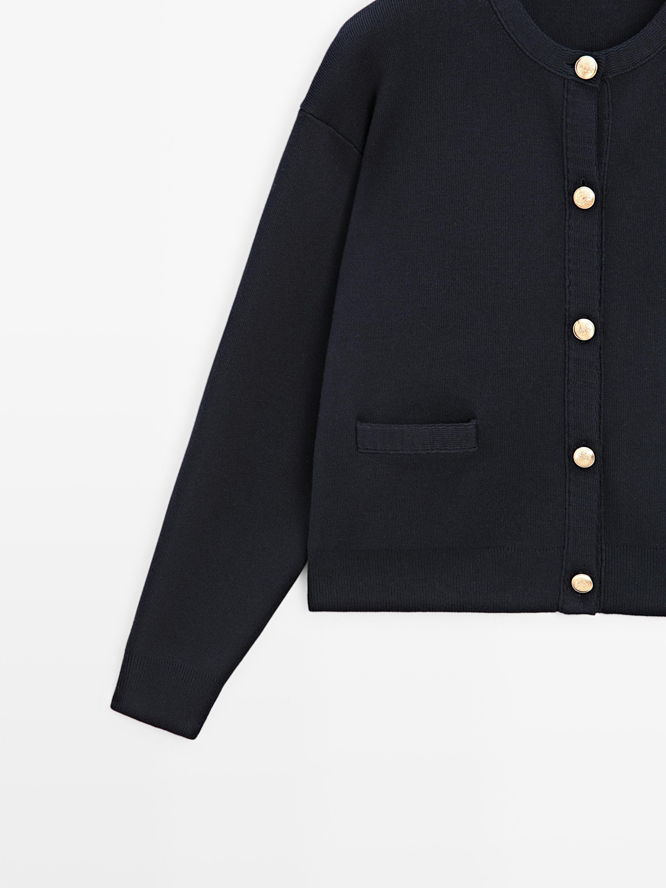 ジュン2214：アパルトモン：GOLD BUTTON CARDIGAN 中古・古着通販】L'appartement (アパルトモン) GOLD BUTTON V/N