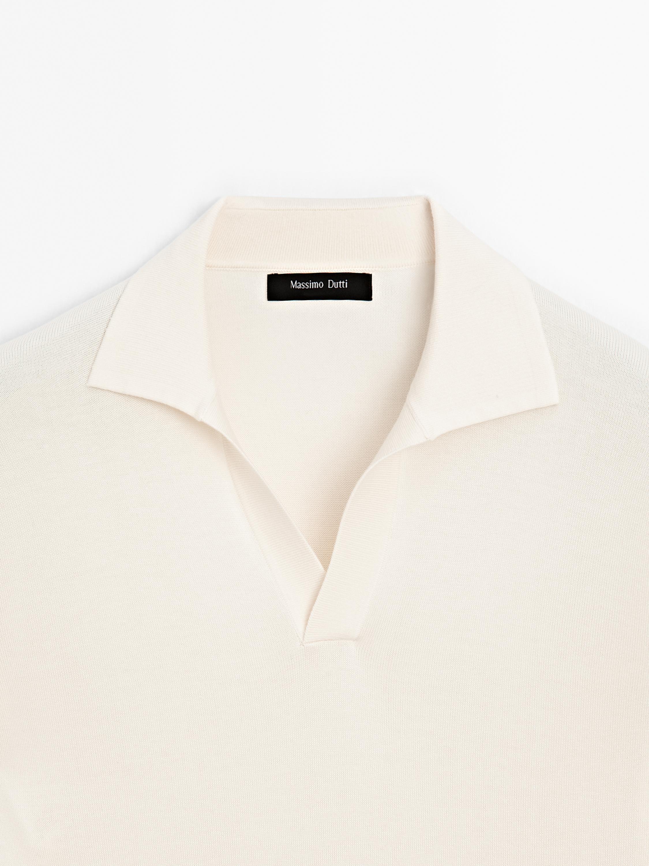 Pull polo en maille à col en V