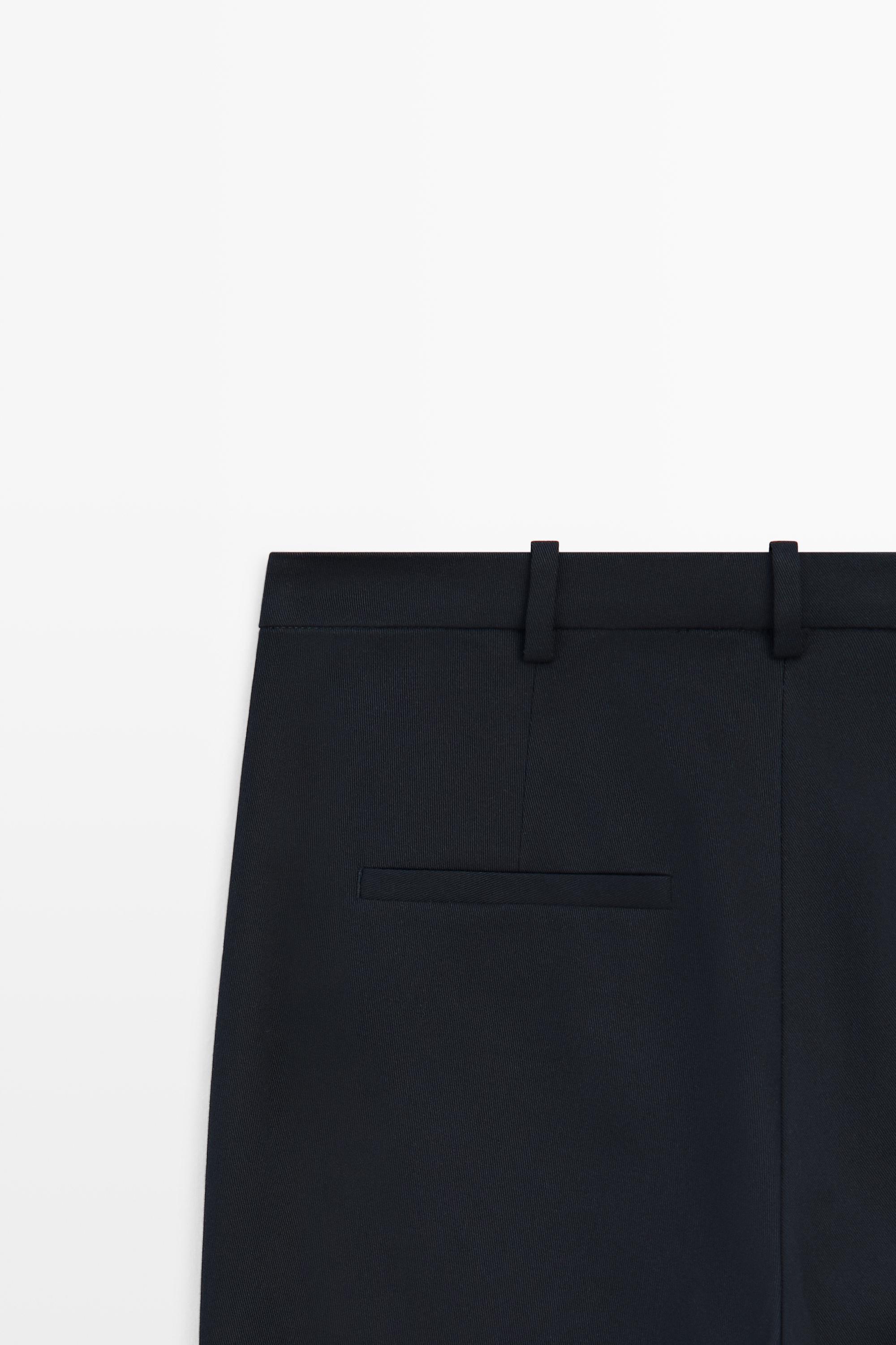 Straight stretch trousers — NAVY BLUE