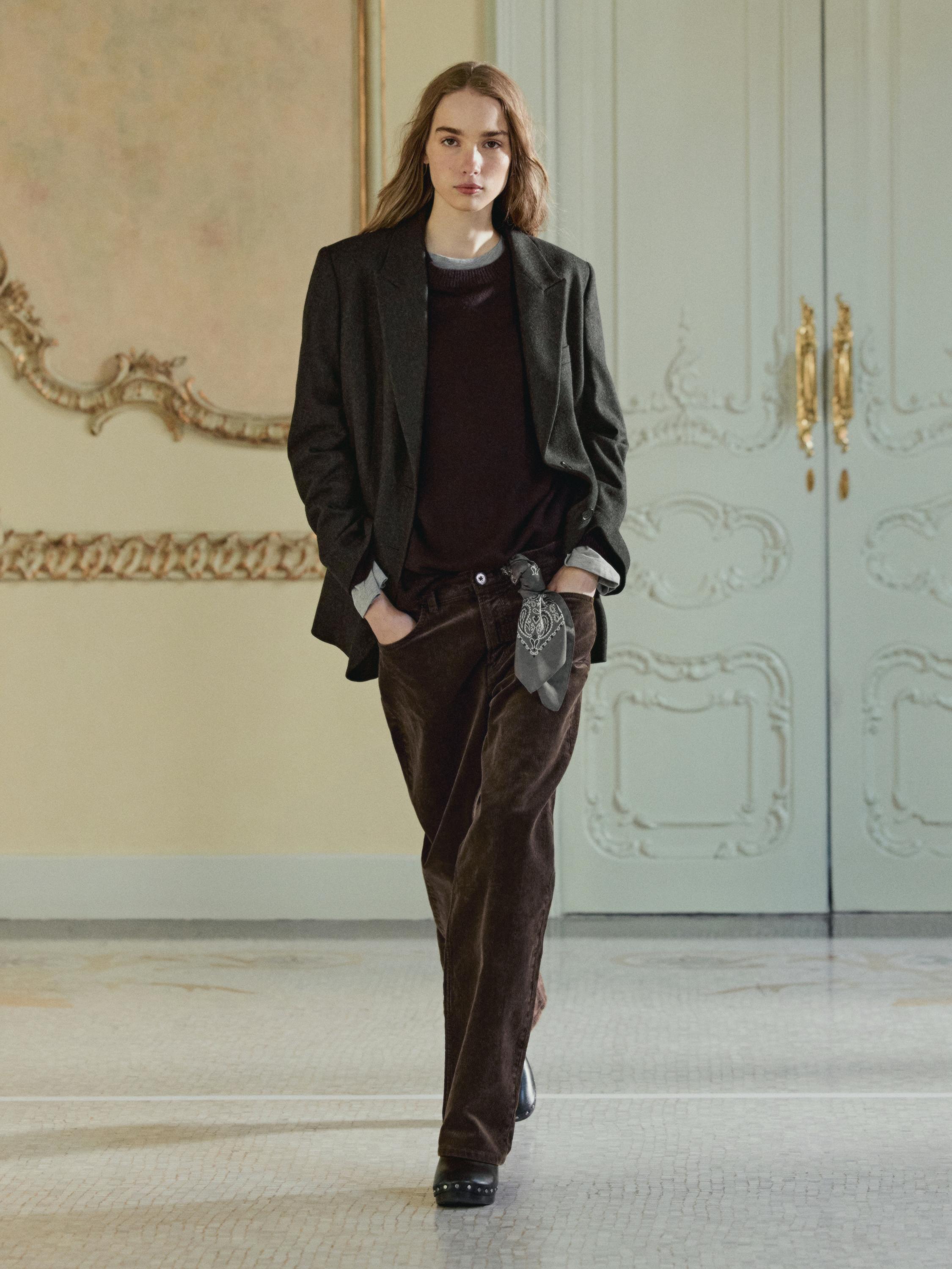 Americana franela solapa lana