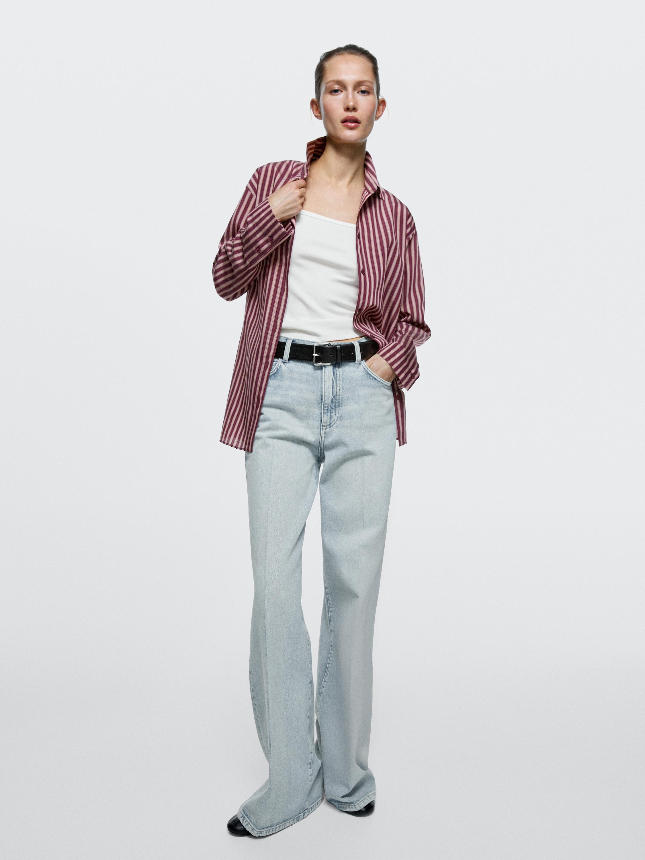 High-waist palazzo jeans — Light Blue