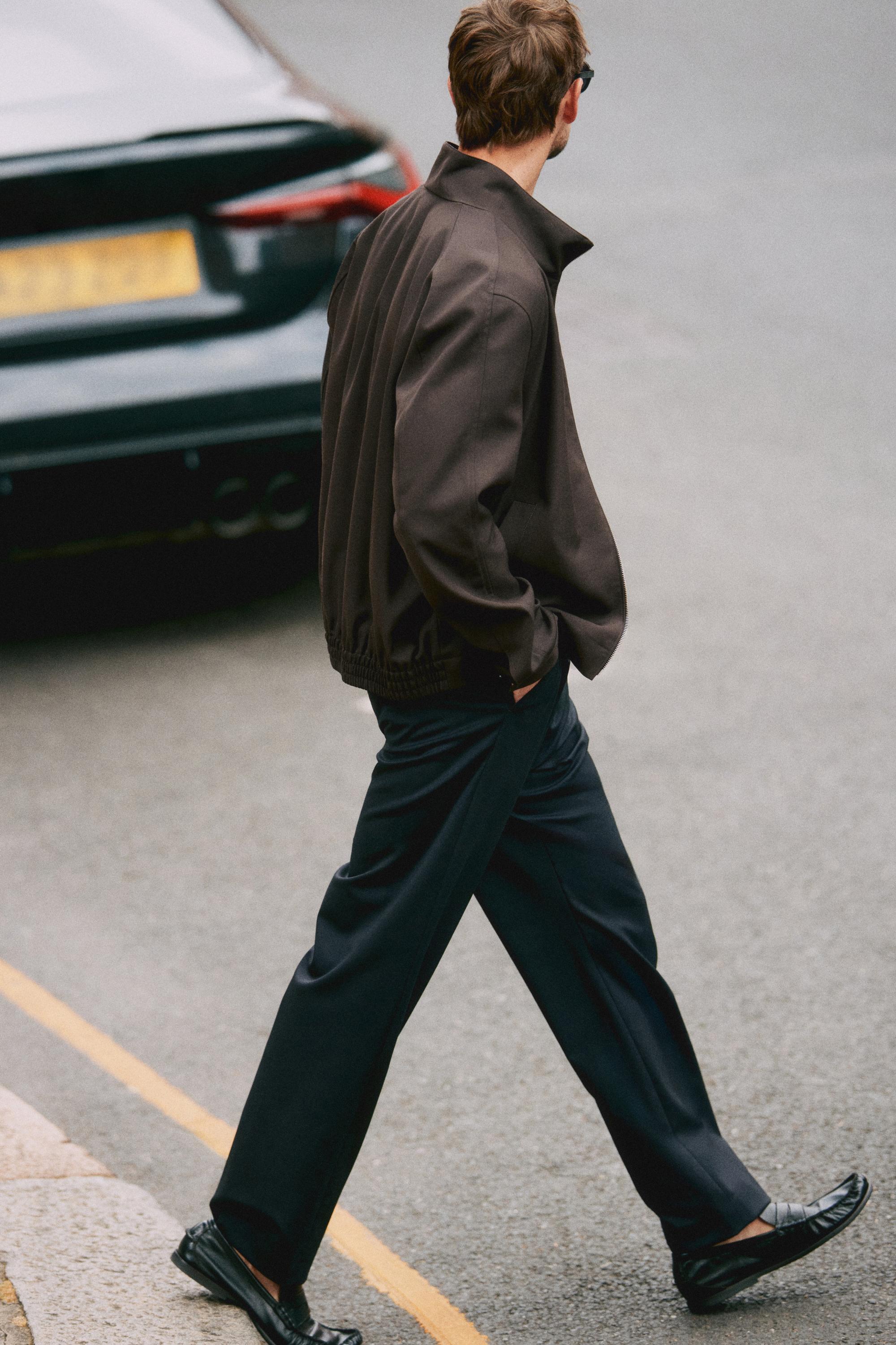 100% cool wool total look jacket — BROWN