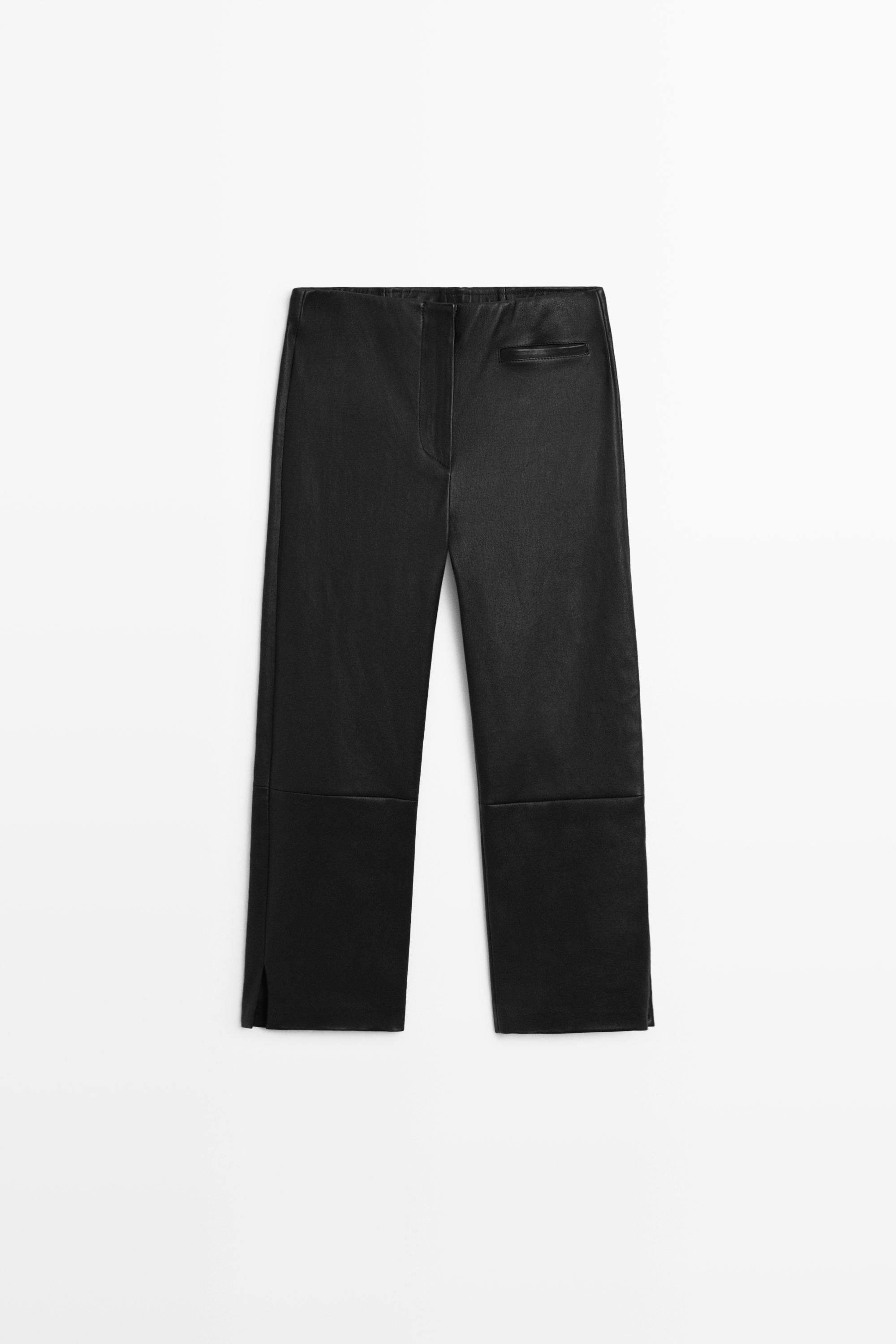 Leather capris — BLACK