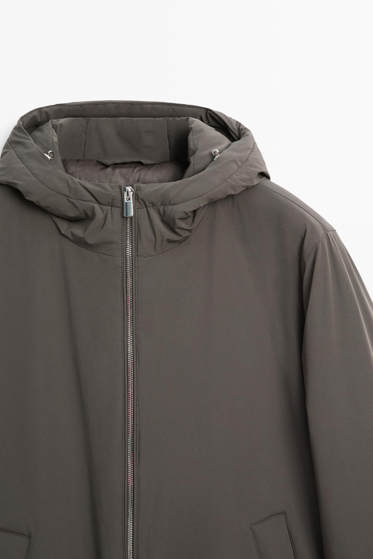 Lightweight hooded down jacket — GREY