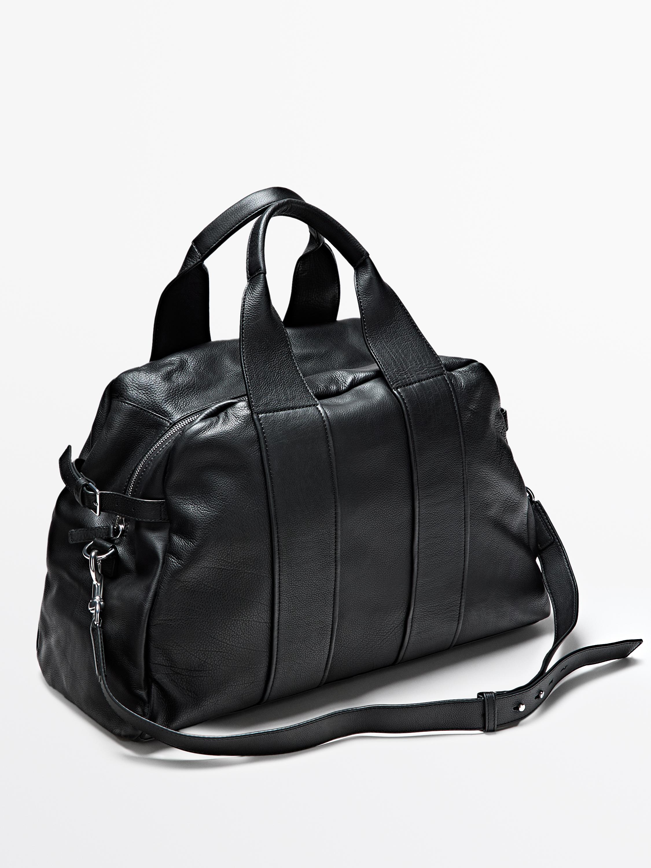 Nappa leather travel bag — BLACK