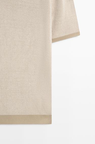 100% Cotton knit polo sweater — CREAM 7