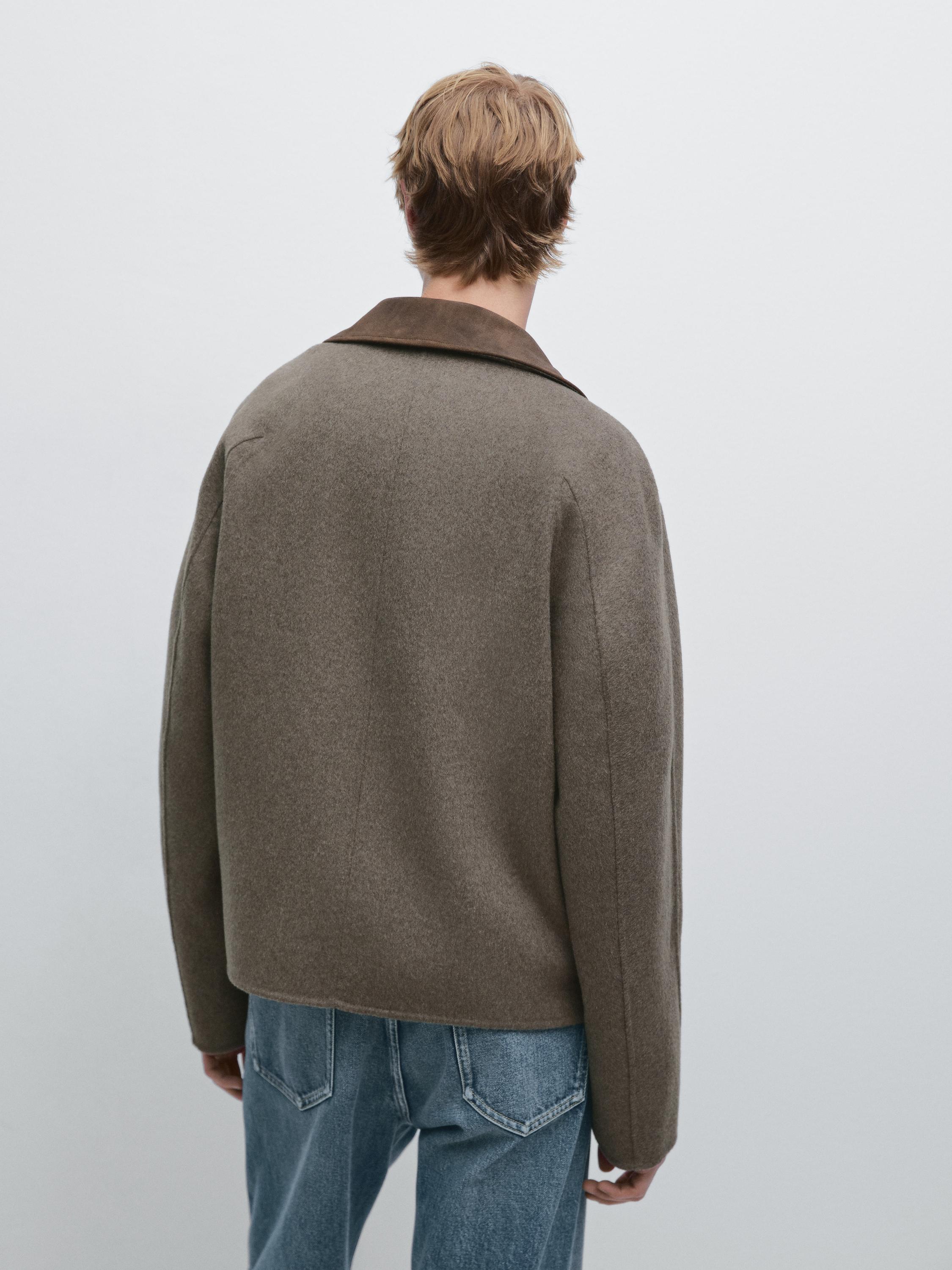 Jacket with double wool collar detail