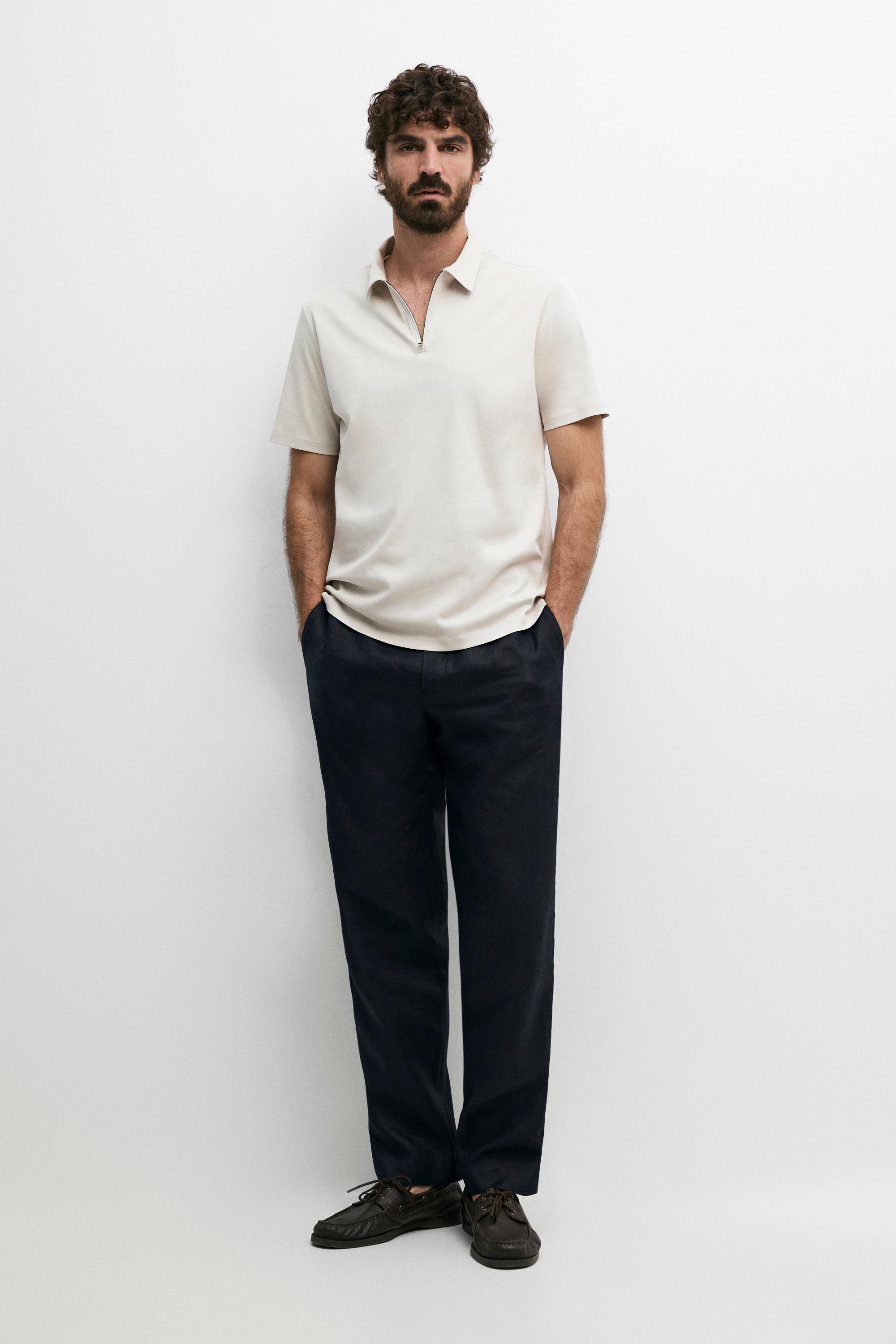 100% cotton polo shirt with zip detail