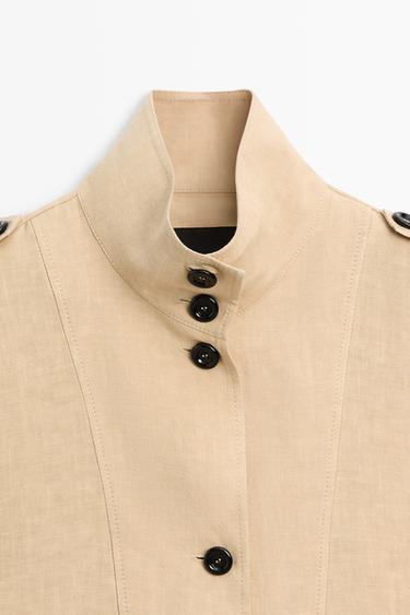 100% linen fluid bomber jacket — MUSTARD YELLOW 9