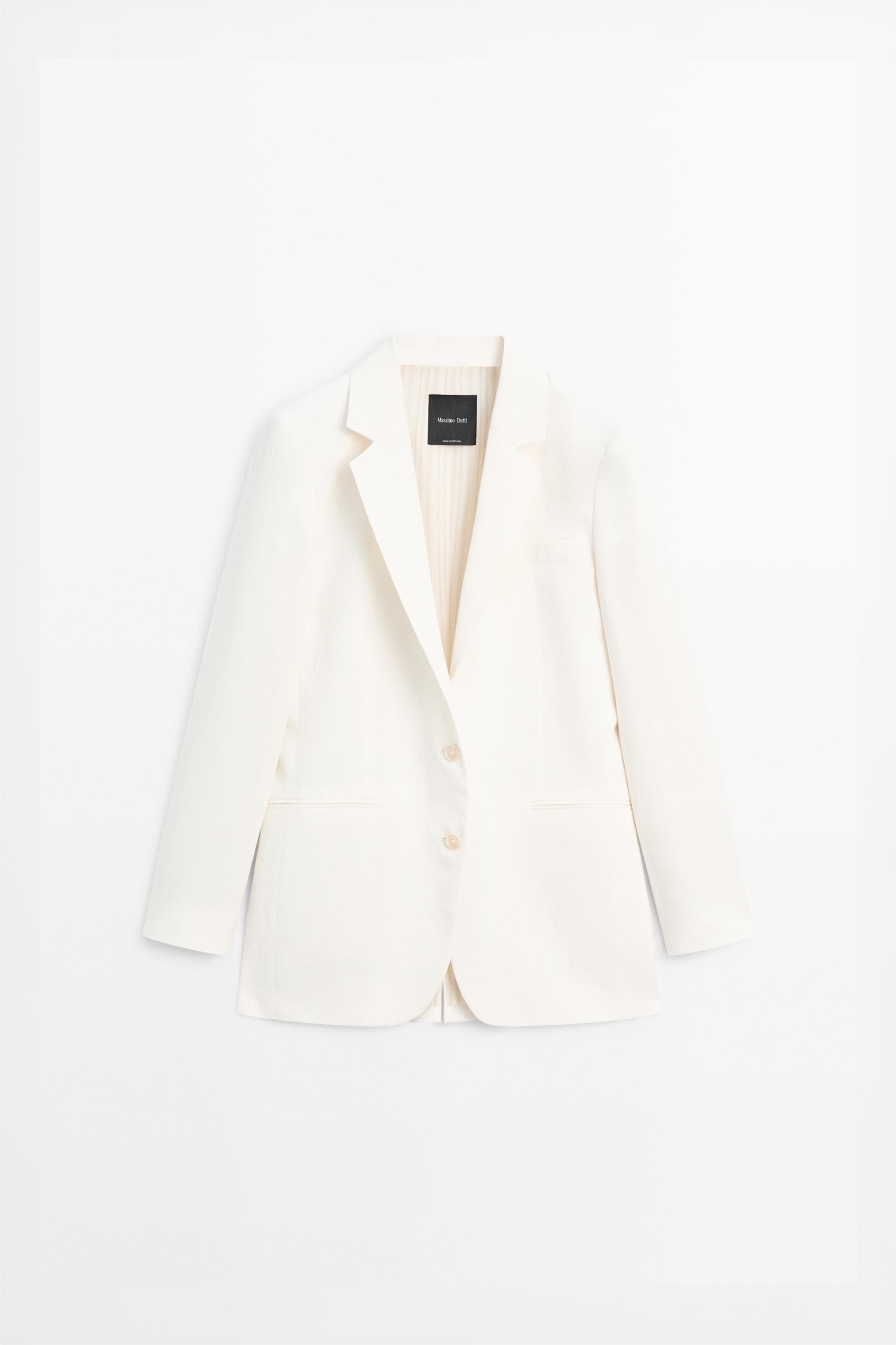 100% linen oversize blazer — Off white