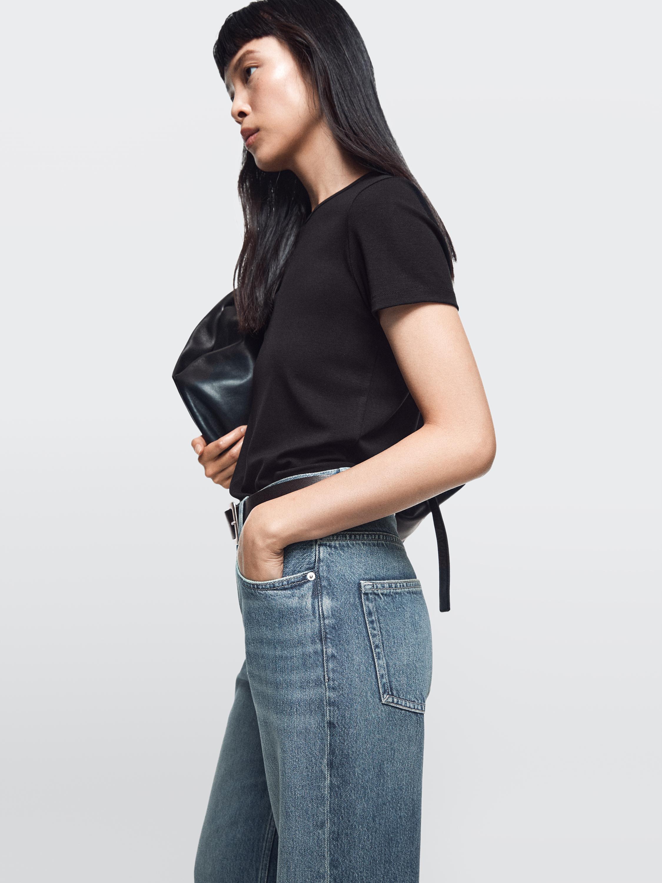 High-waist wide-leg jeans — MEDIUM BLUE