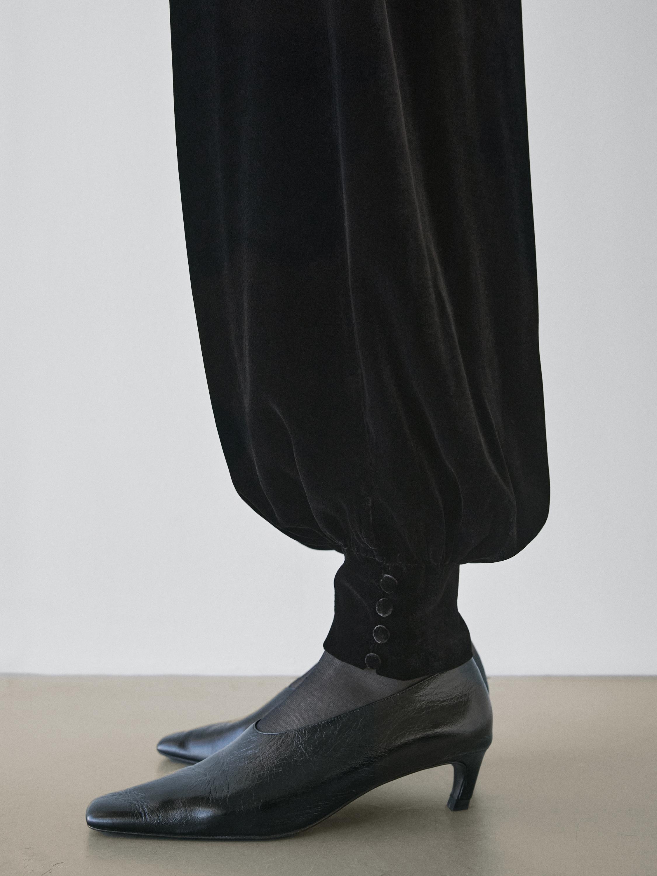 Velvet sarouel trousers - STUDIO — BLACK