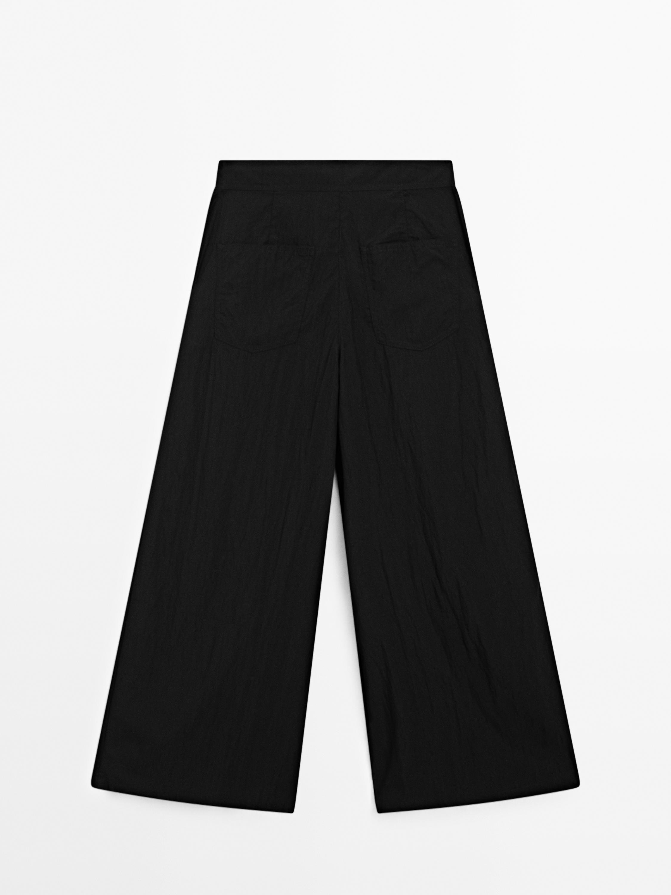 ★ Massimo Dutti★ Palazzo pants with darts 05008508710 Flowing palazzo trousers with darts · Black · Dressy