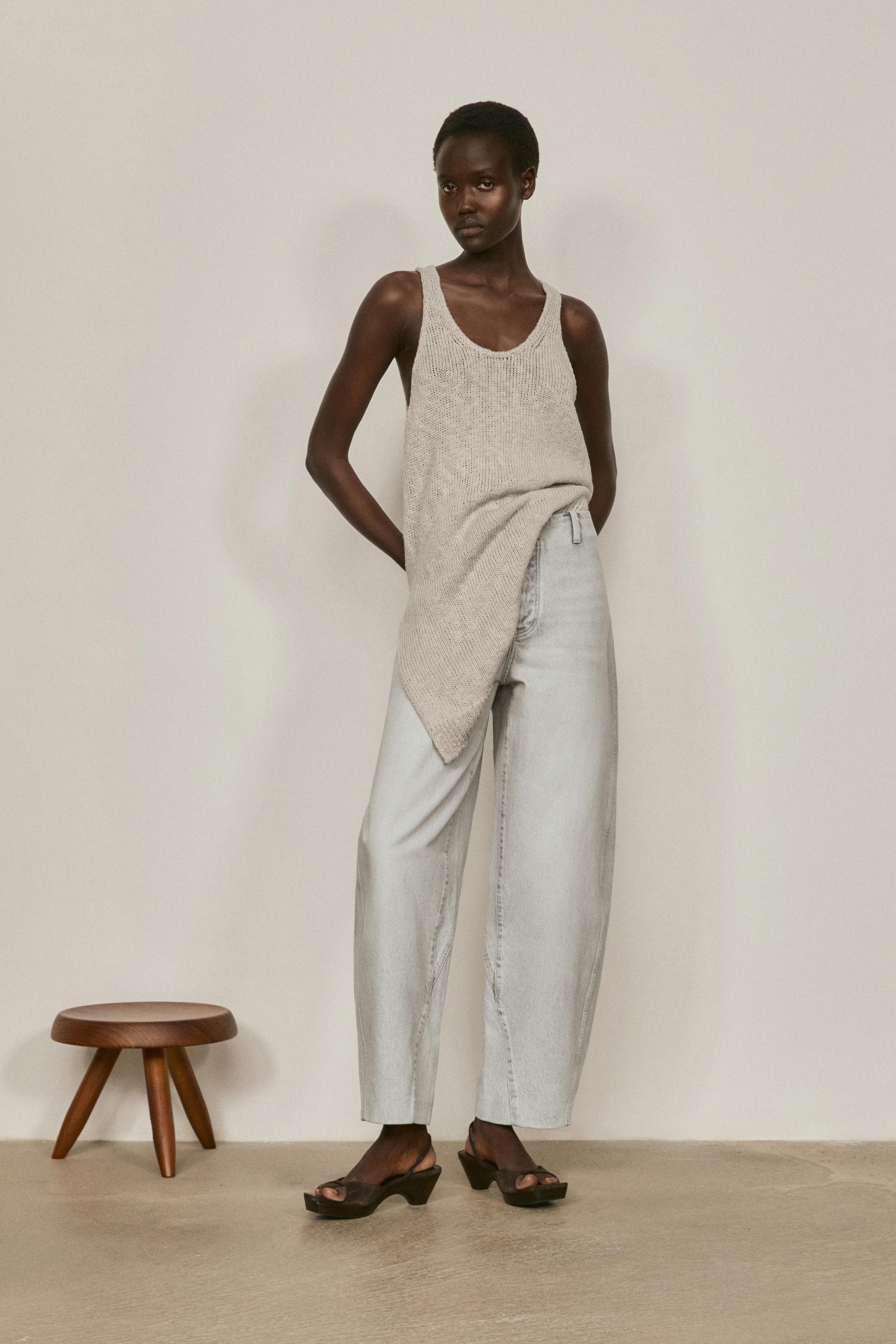 Barrel fit jeans with waist detail - LIMITED EDITION — PEARL GREY