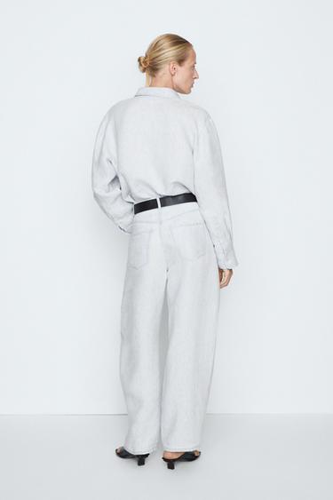 100% linen barrel fit pants - STUDIO — Light Blue 5