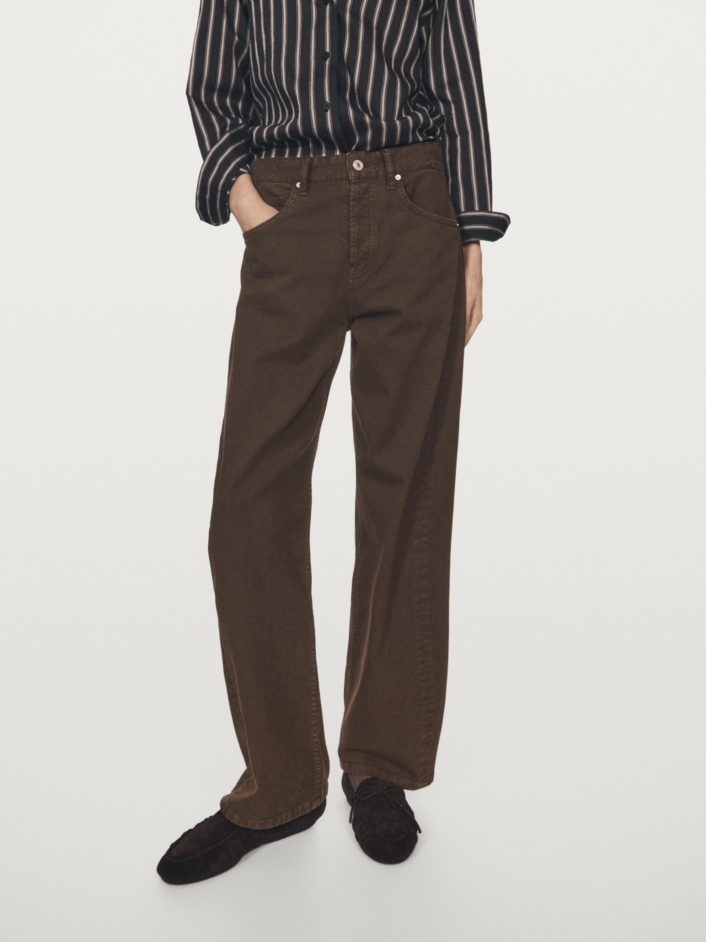 High-waist balloon fit jeans — Chocolate