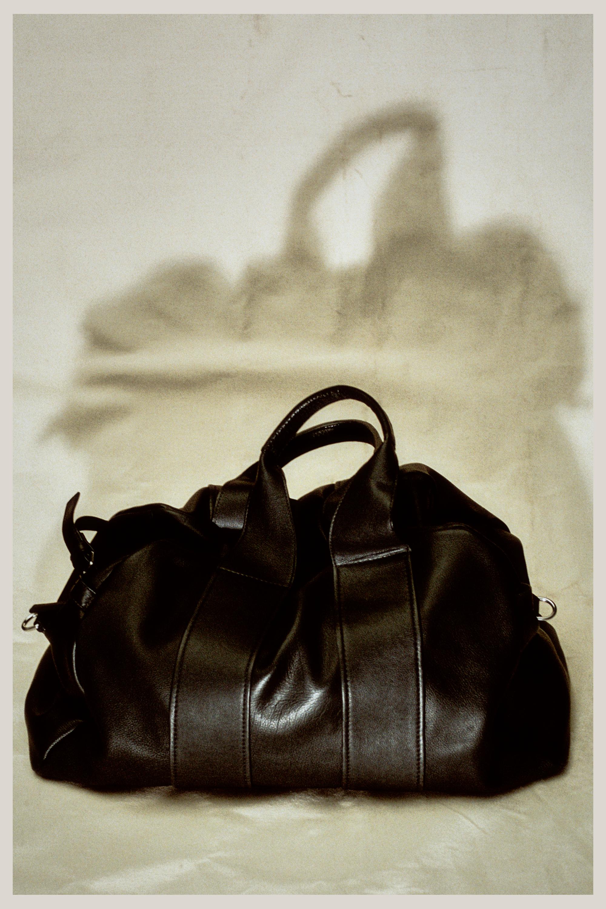 Nappa leather travel bag — BLACK