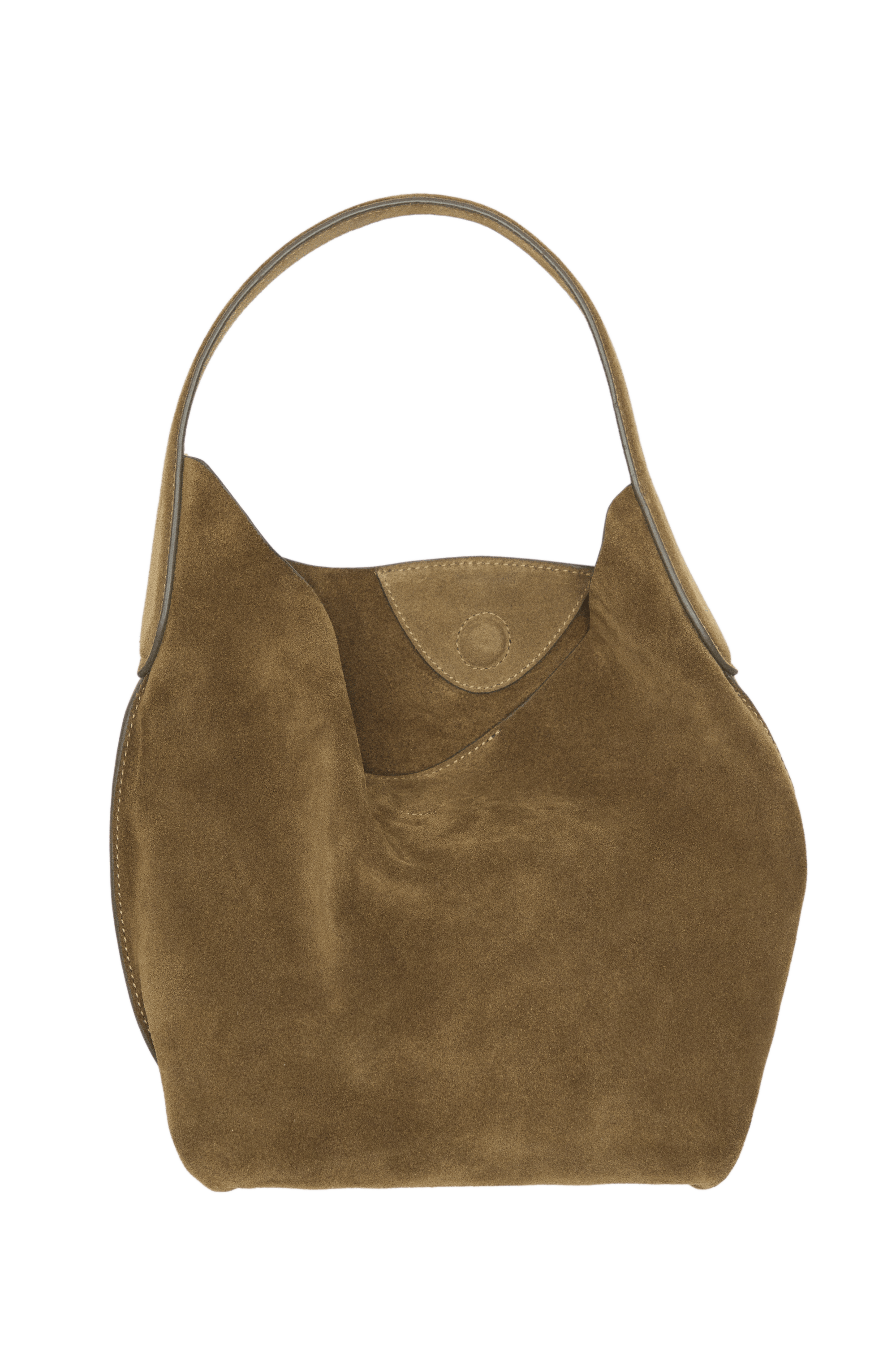 Split suede leather mini bag — KHAKI GREEN