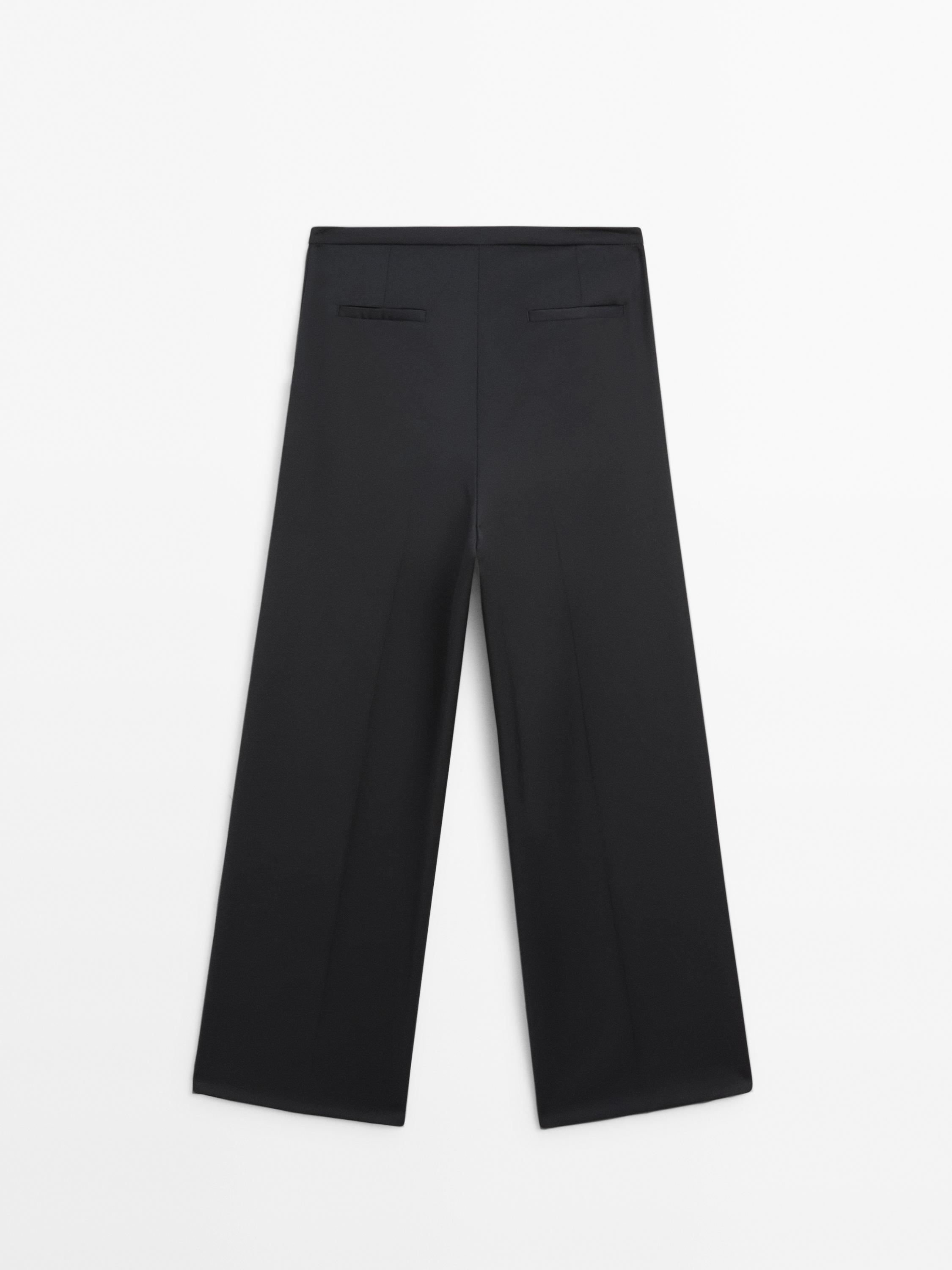 Pantalon de tailleur à pinces 100 % coton