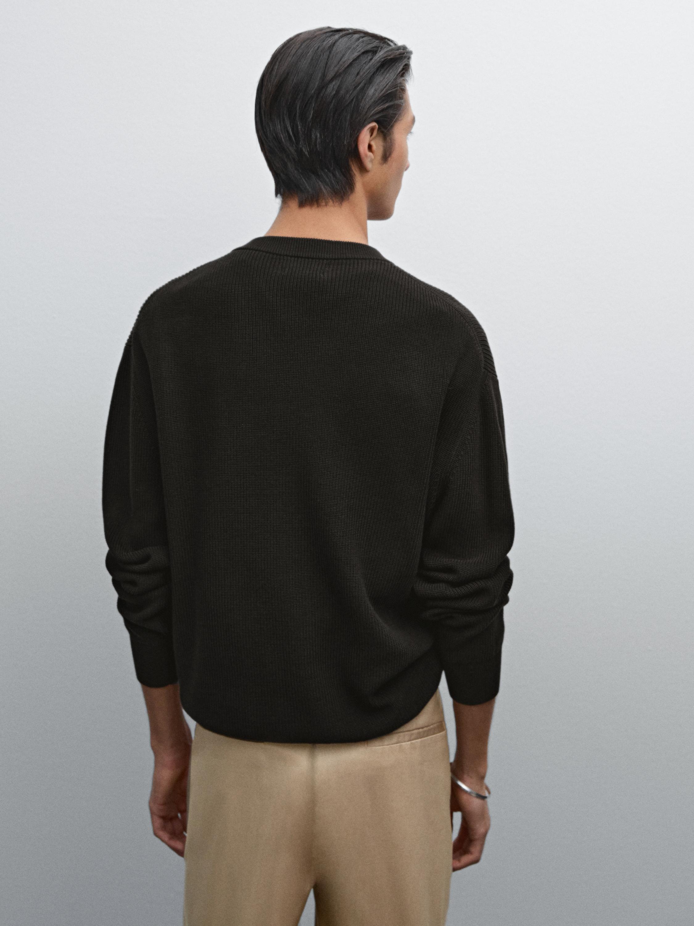 Jersey punto cuello botones algodón
