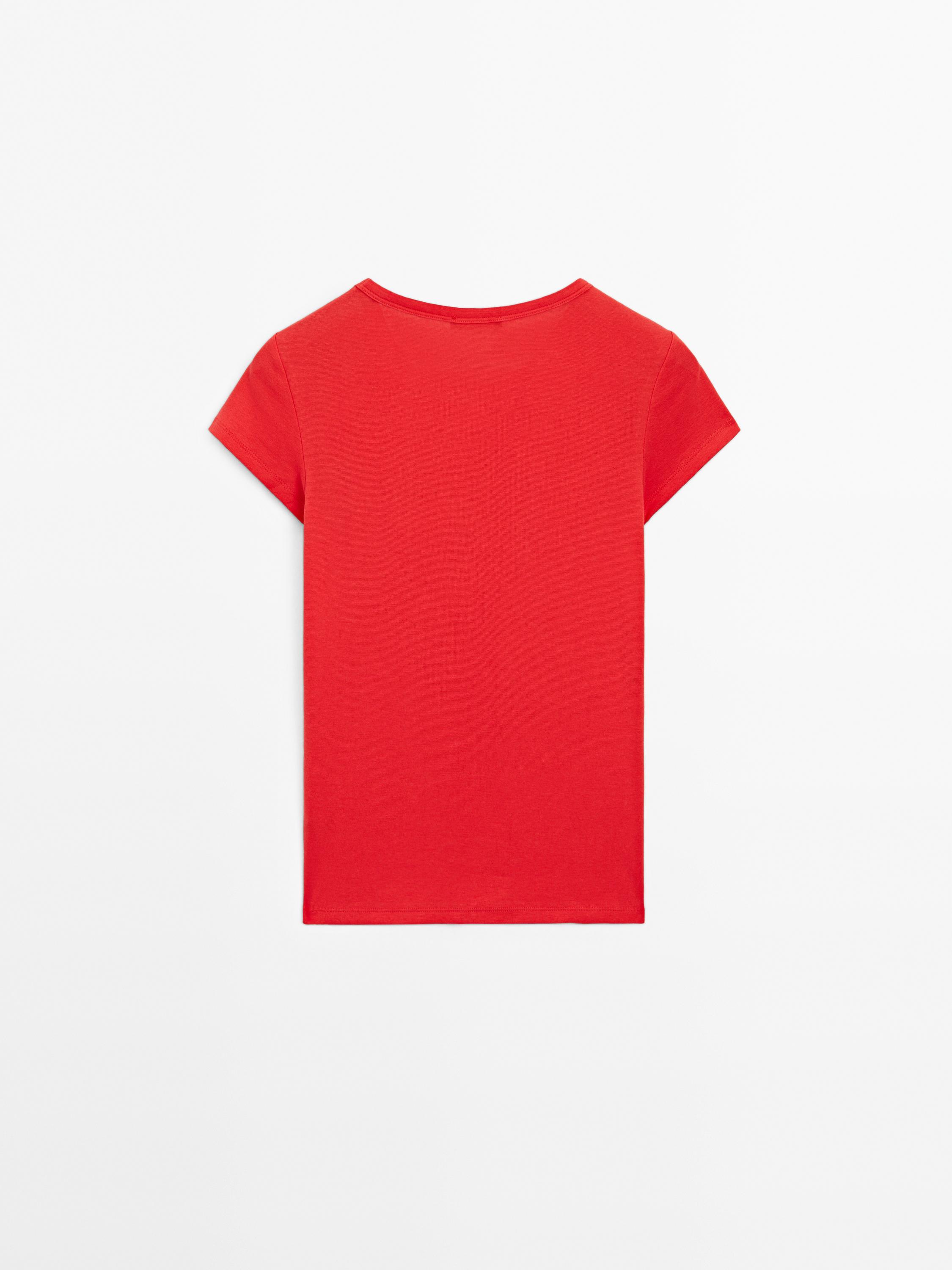 Short sleeve cotton blend T-shirt