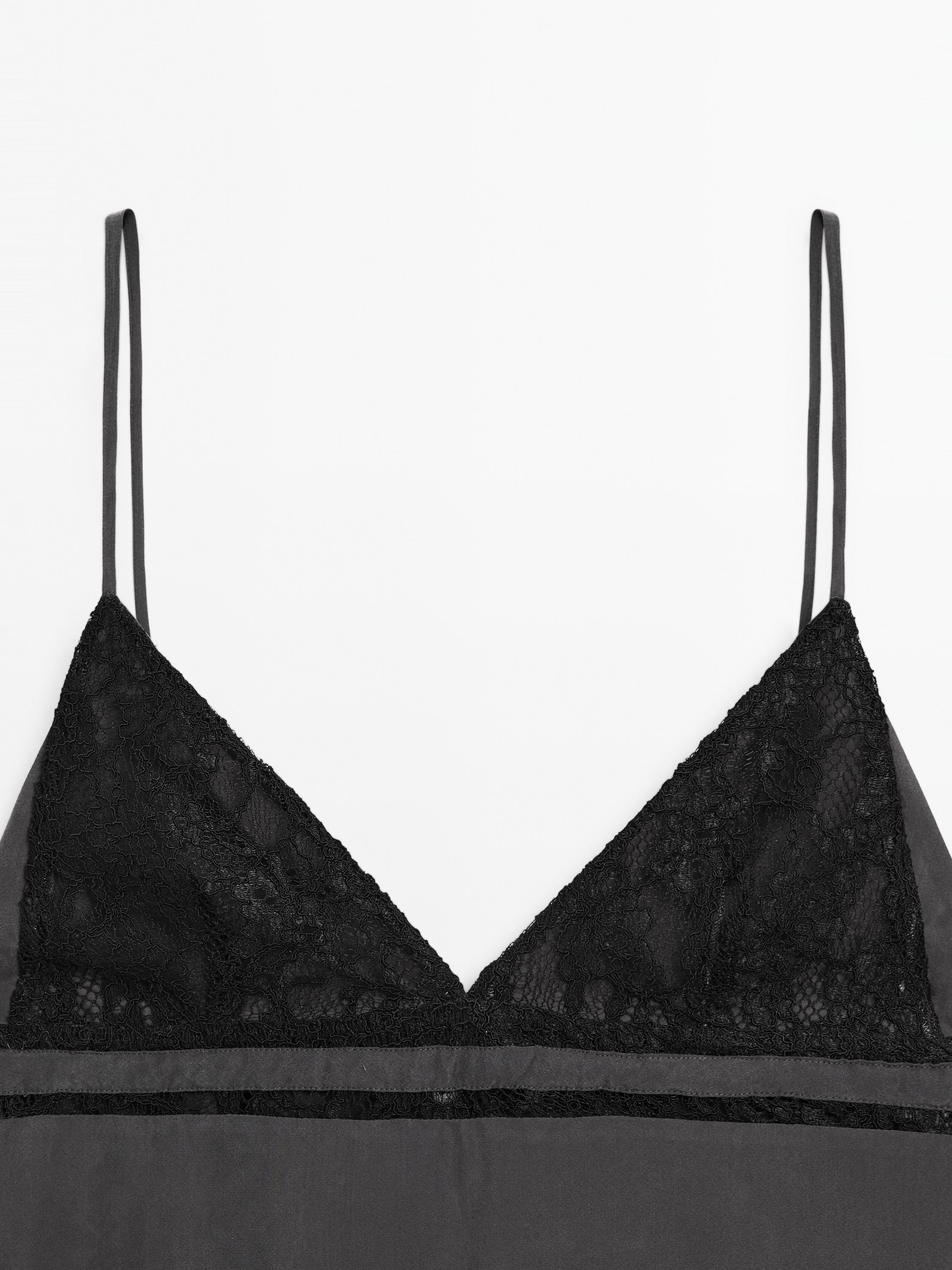 Midi šaty zo 100 % hodvábu s čipkou