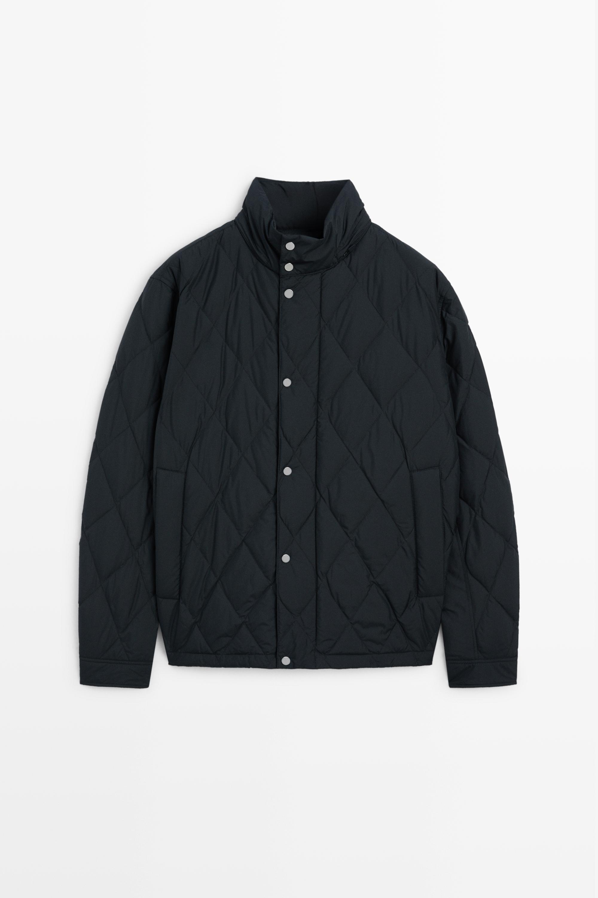 Down jacket with button detail