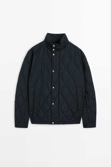 Down jacket with button detail — DARK BLUE 2