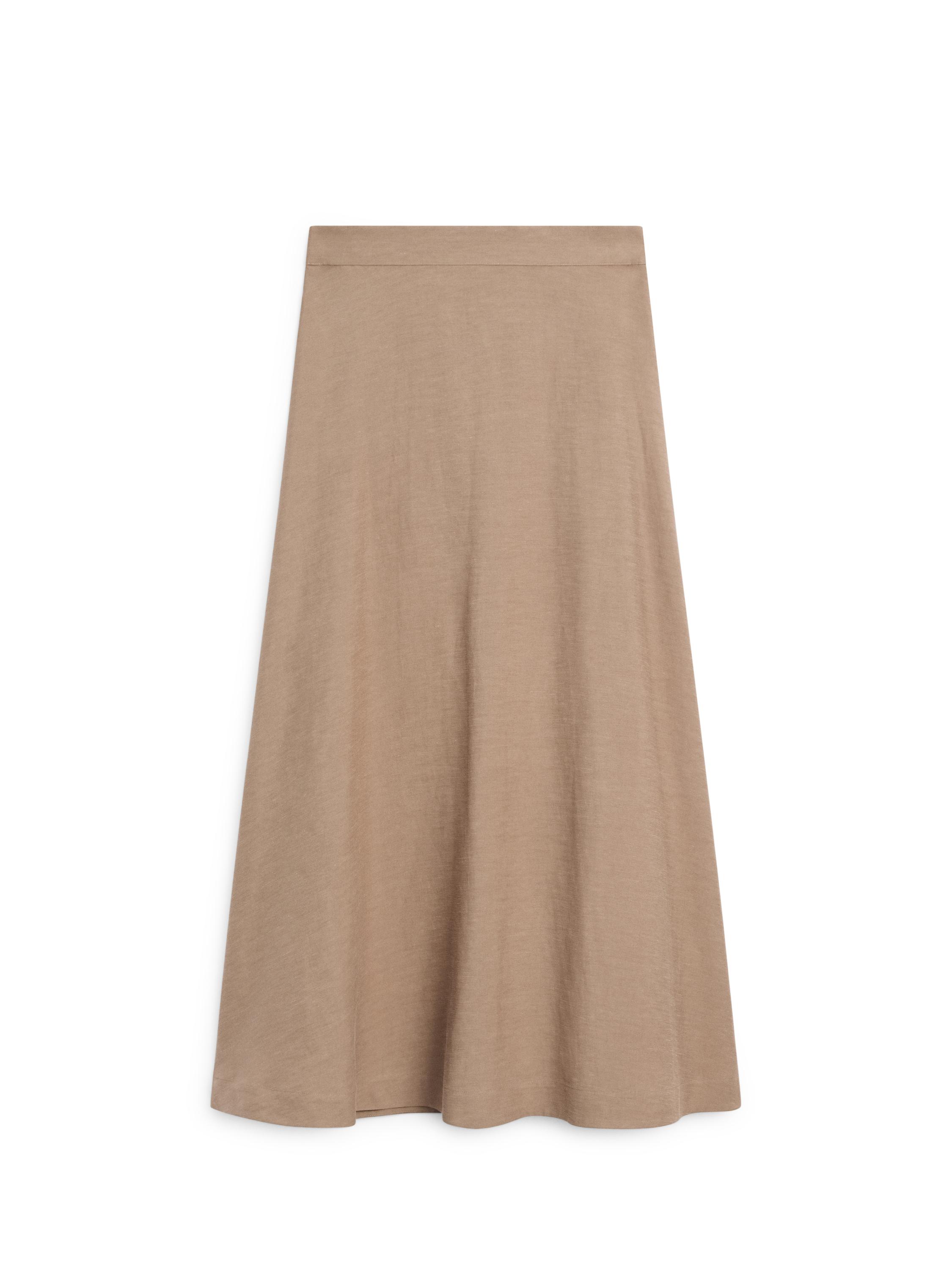Flared midi skirt with elasticated waistband — Washed