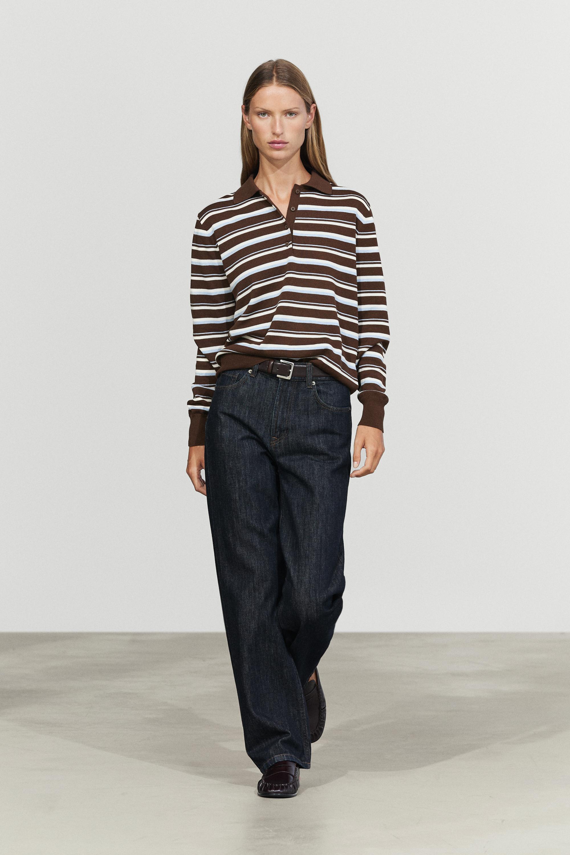 100% cotton striped polo shirt