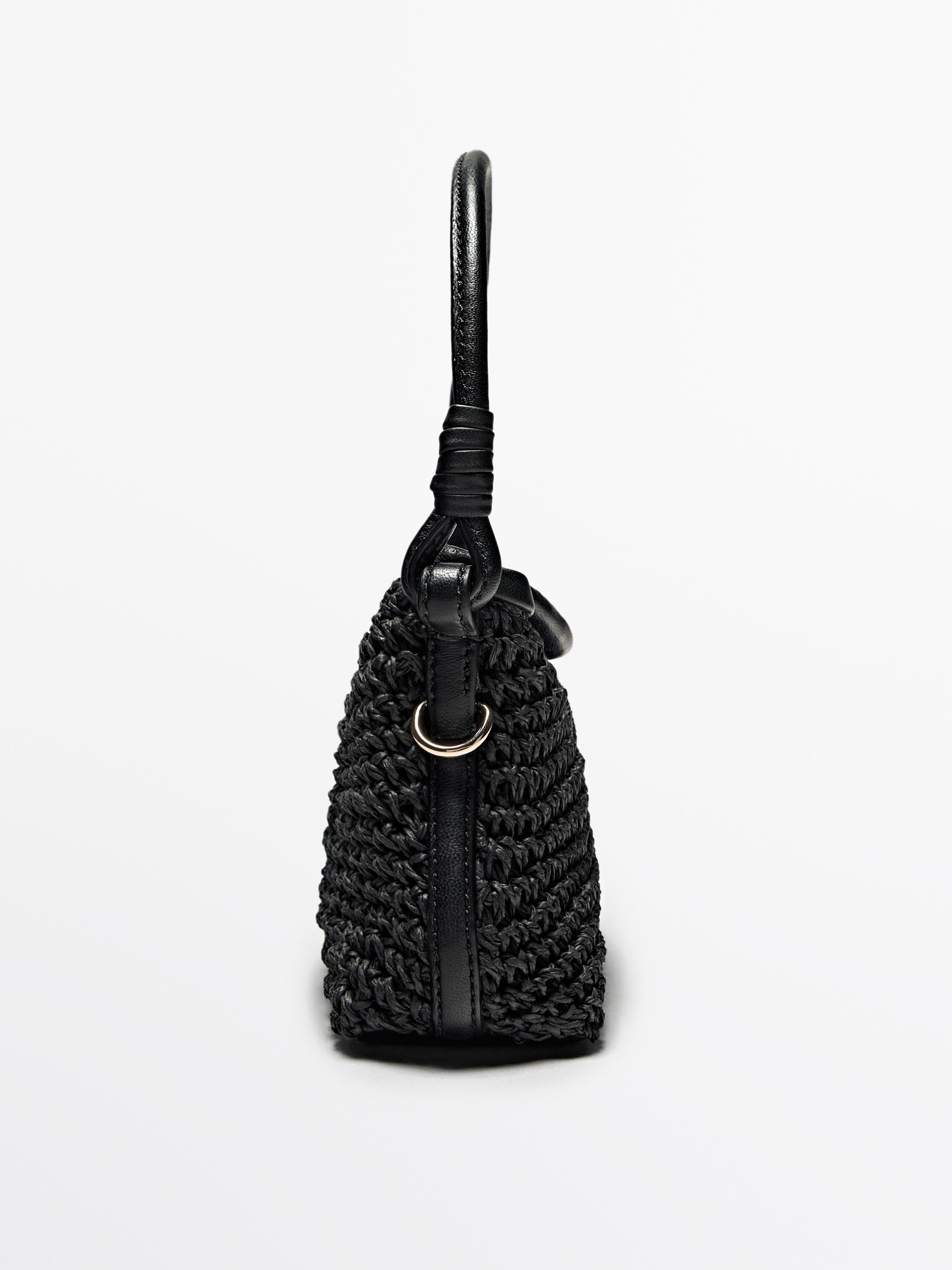 Bolso mini satchel trenzado papel