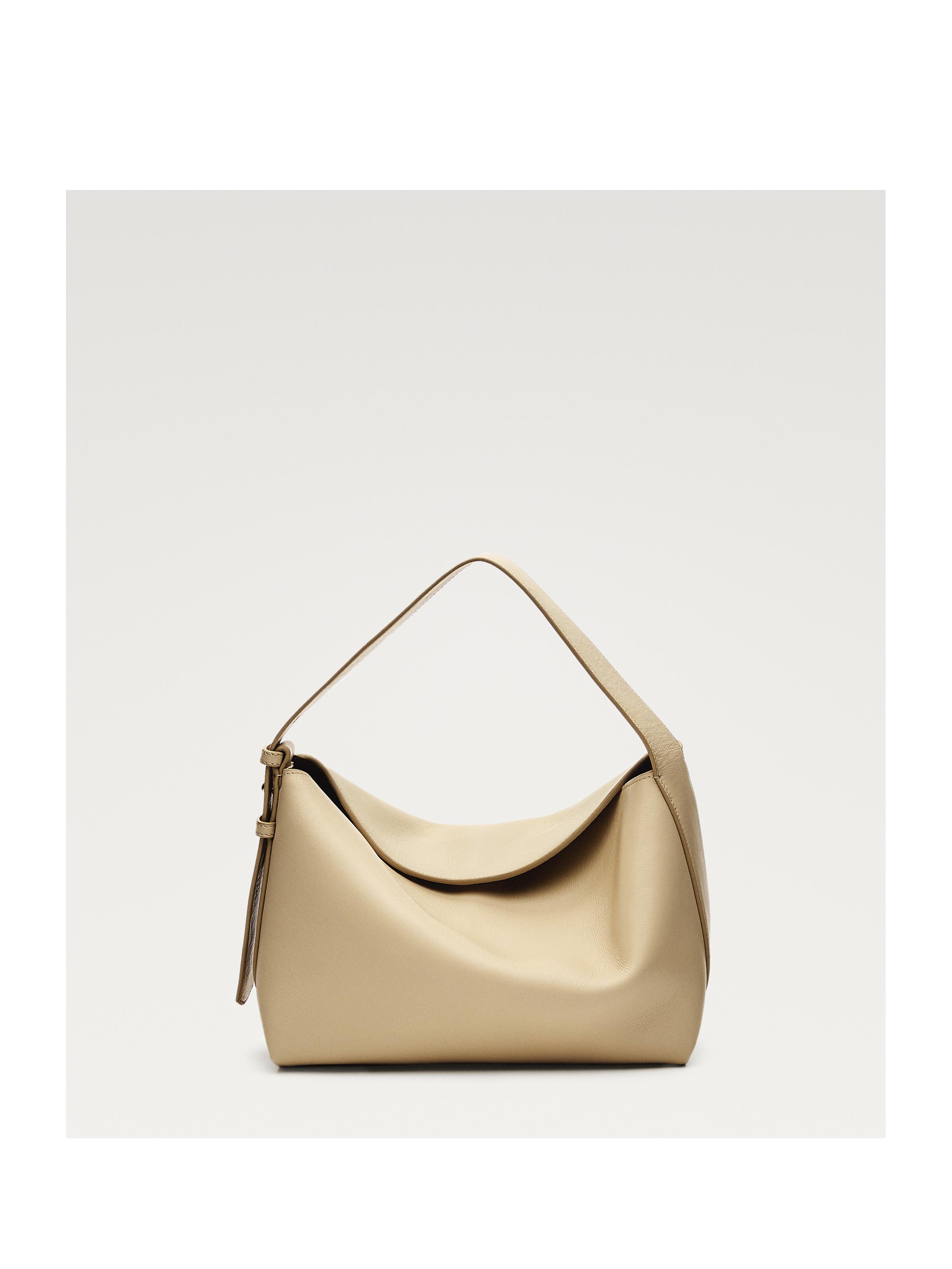 Small nappa leather shoulder bag — SAND