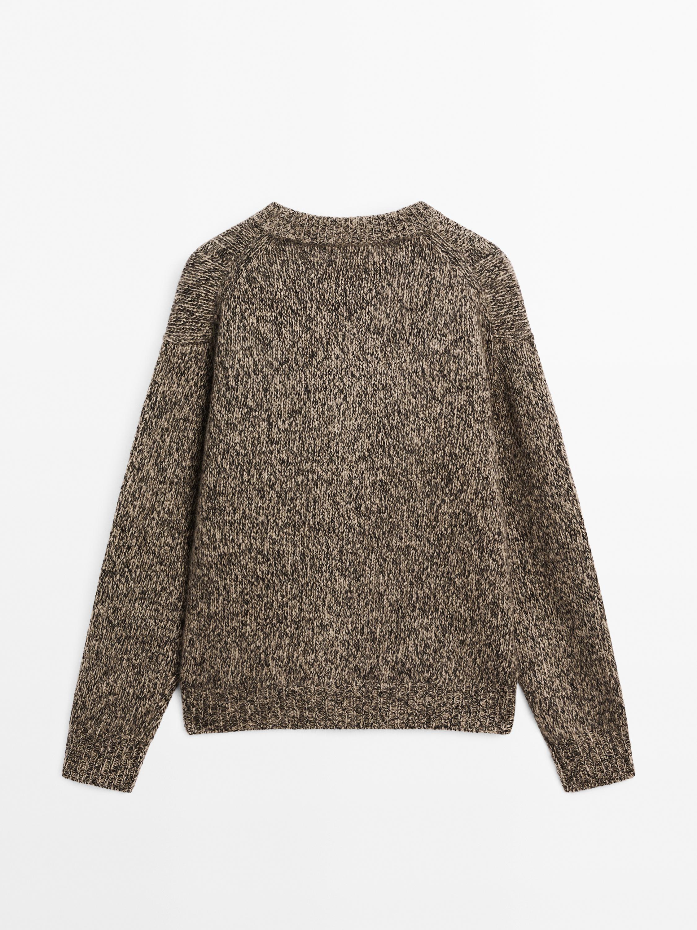 100% cashmere mouliné knit cardigan