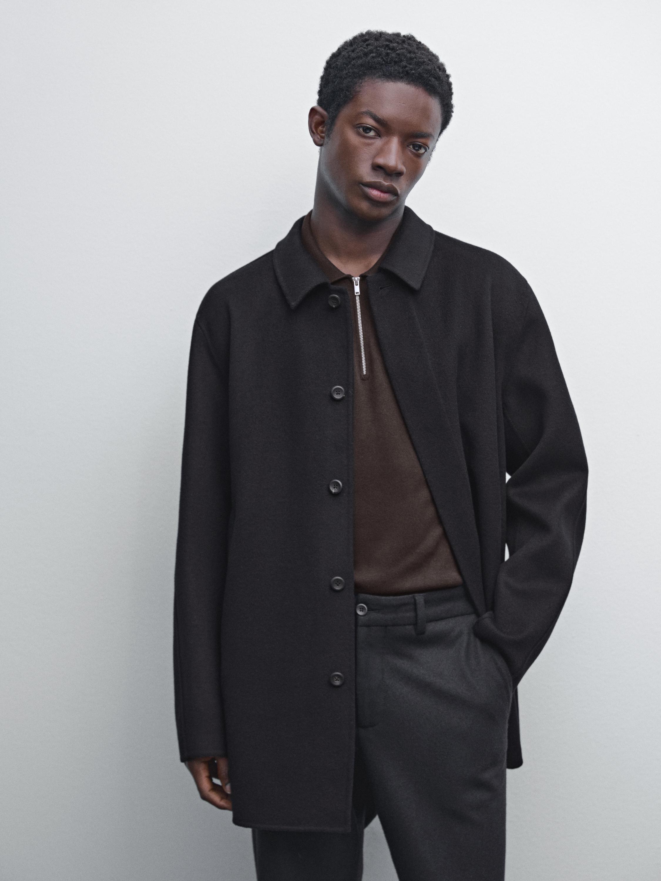 Short wool blend coat