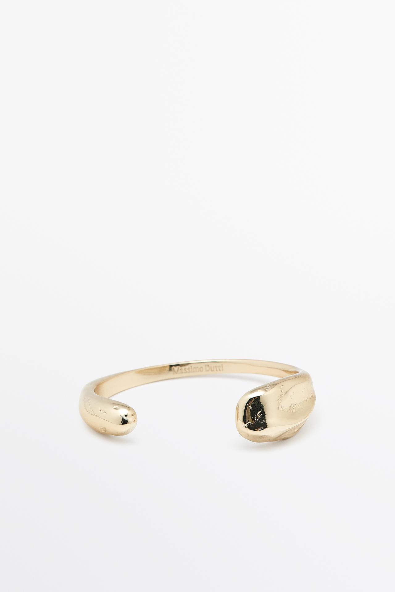 Curved open-design bracelet — GOLDEN