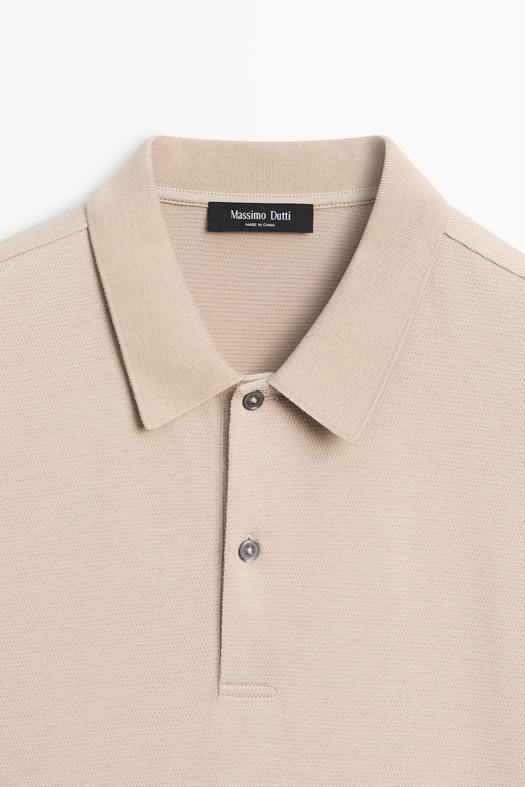 100% cotton structured polo shirt — STONE