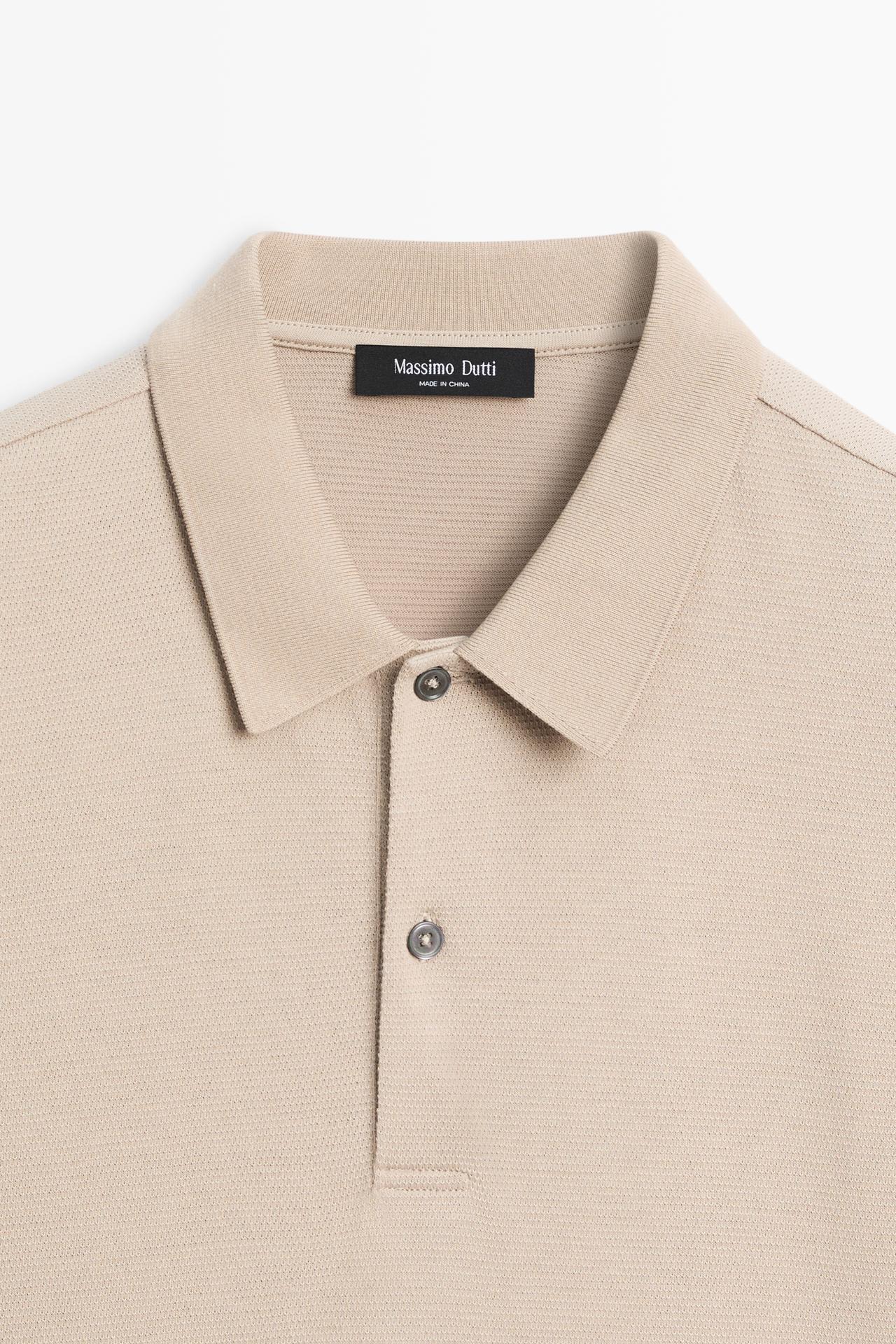 100% cotton structured polo shirt — STONE